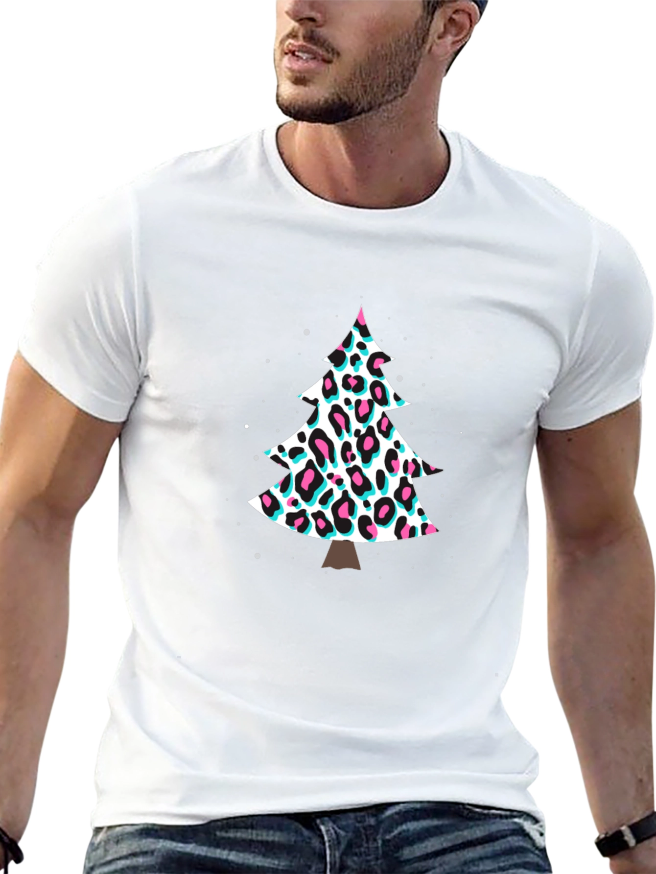 Leopard Print Christmas Tree T-Shirt