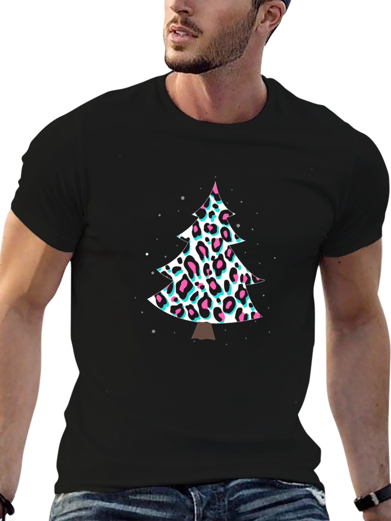 Leopard Print Christmas Tree T-Shirt