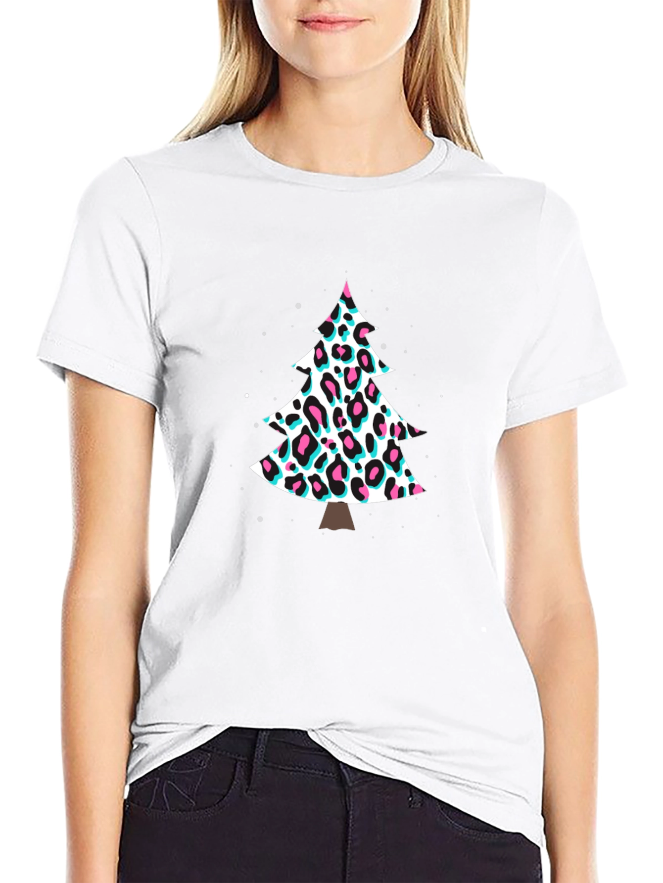 Leopard Print Christmas Tree T-Shirt