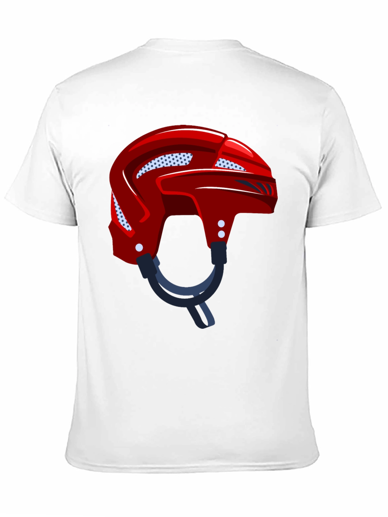 Hockey Helmet Graphic Tee - Black Cotton Casual Wear