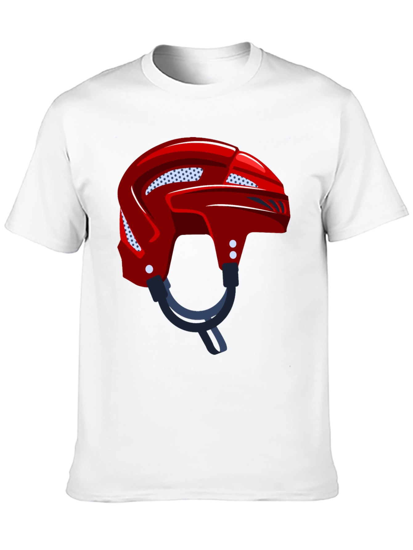 Hockey Helmet Graphic Tee - Black Cotton Casual Wear