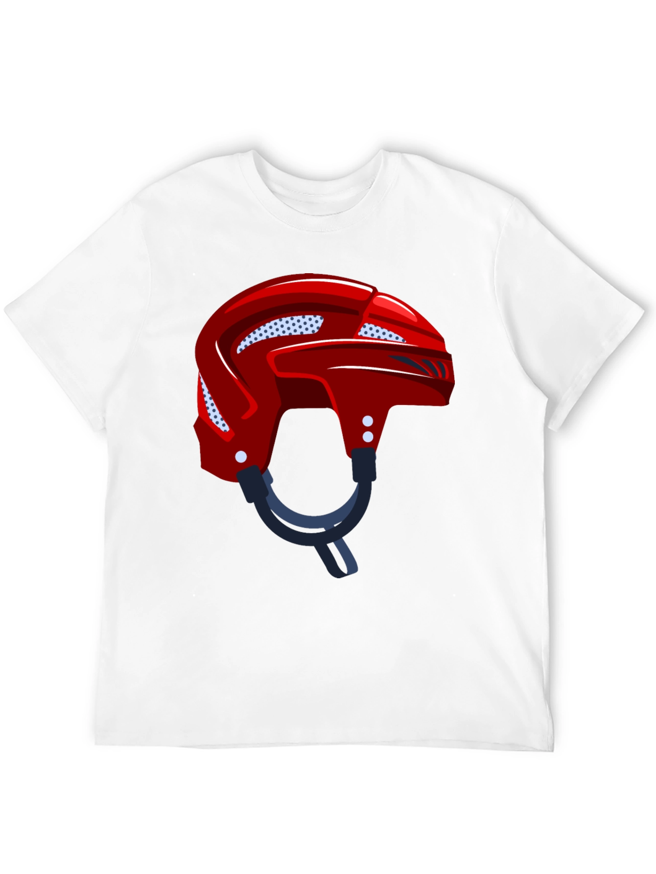 Hockey Helmet Graphic Tee - Black Cotton Casual Wear