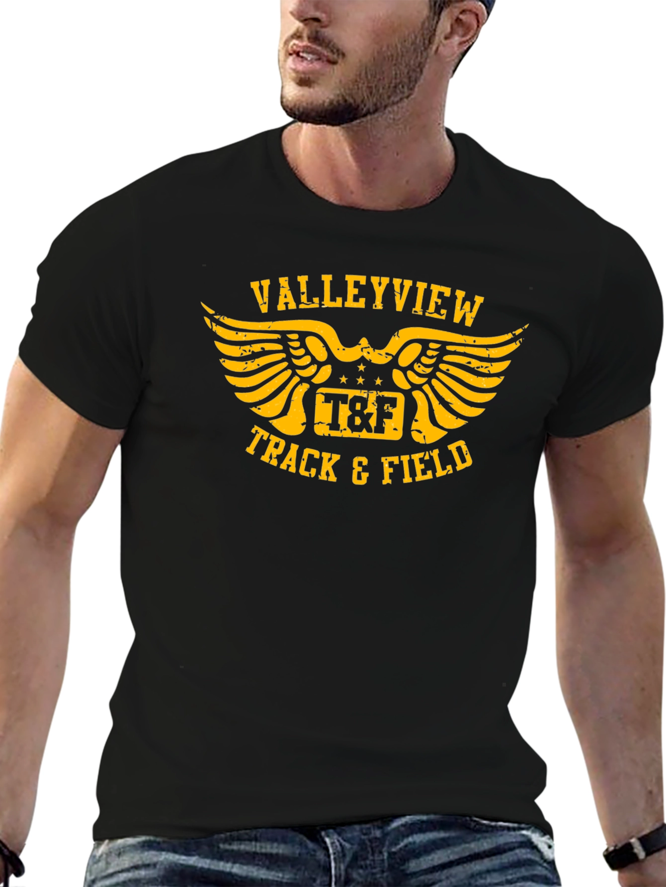 Valleyview Track & Field Black Graphic T-Shirt