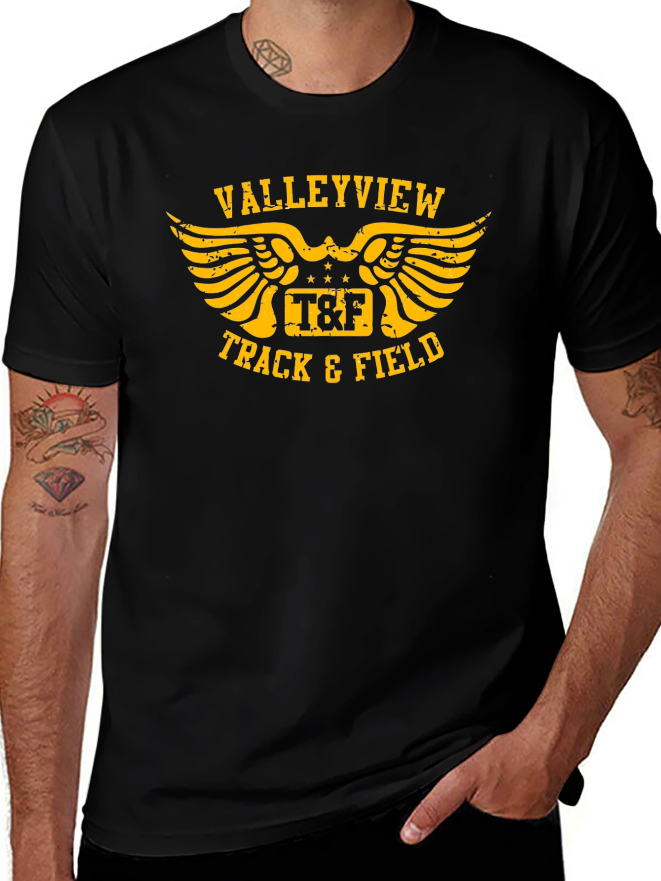 Valleyview Track & Field Black Graphic T-Shirt