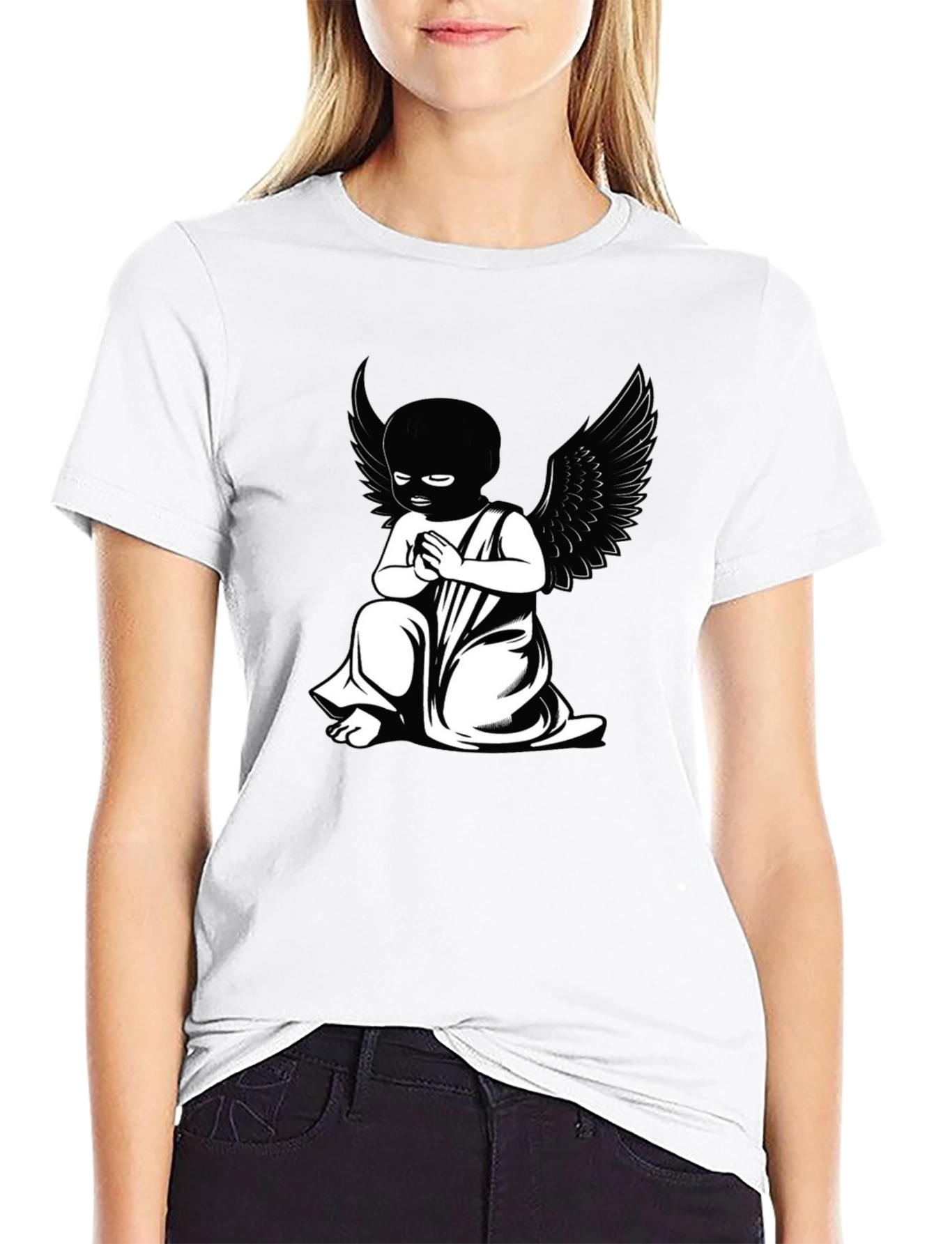 Black T-Shirt - Angel Graphic Tee
