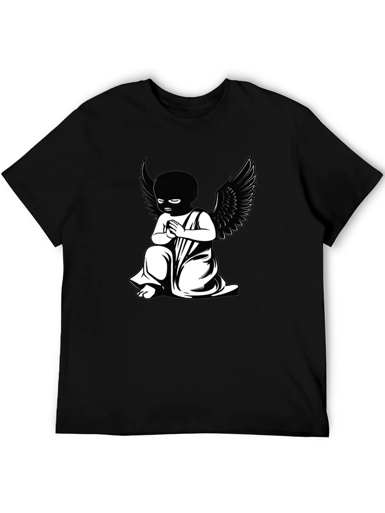 Black T-Shirt - Angel Graphic Tee