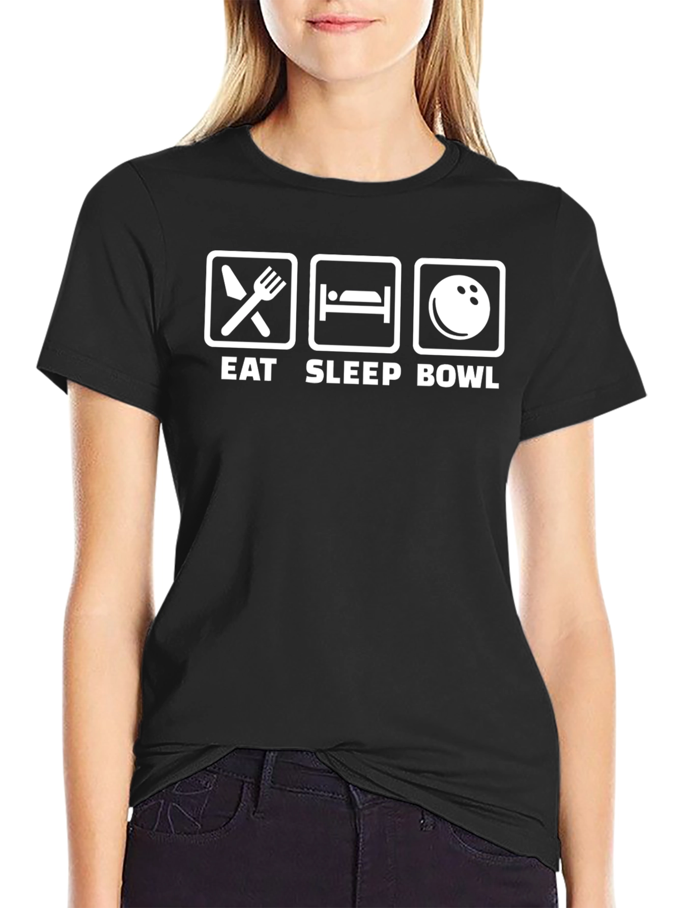 Eat Sleep Bowl T-Shirt Funny Bowling Tee