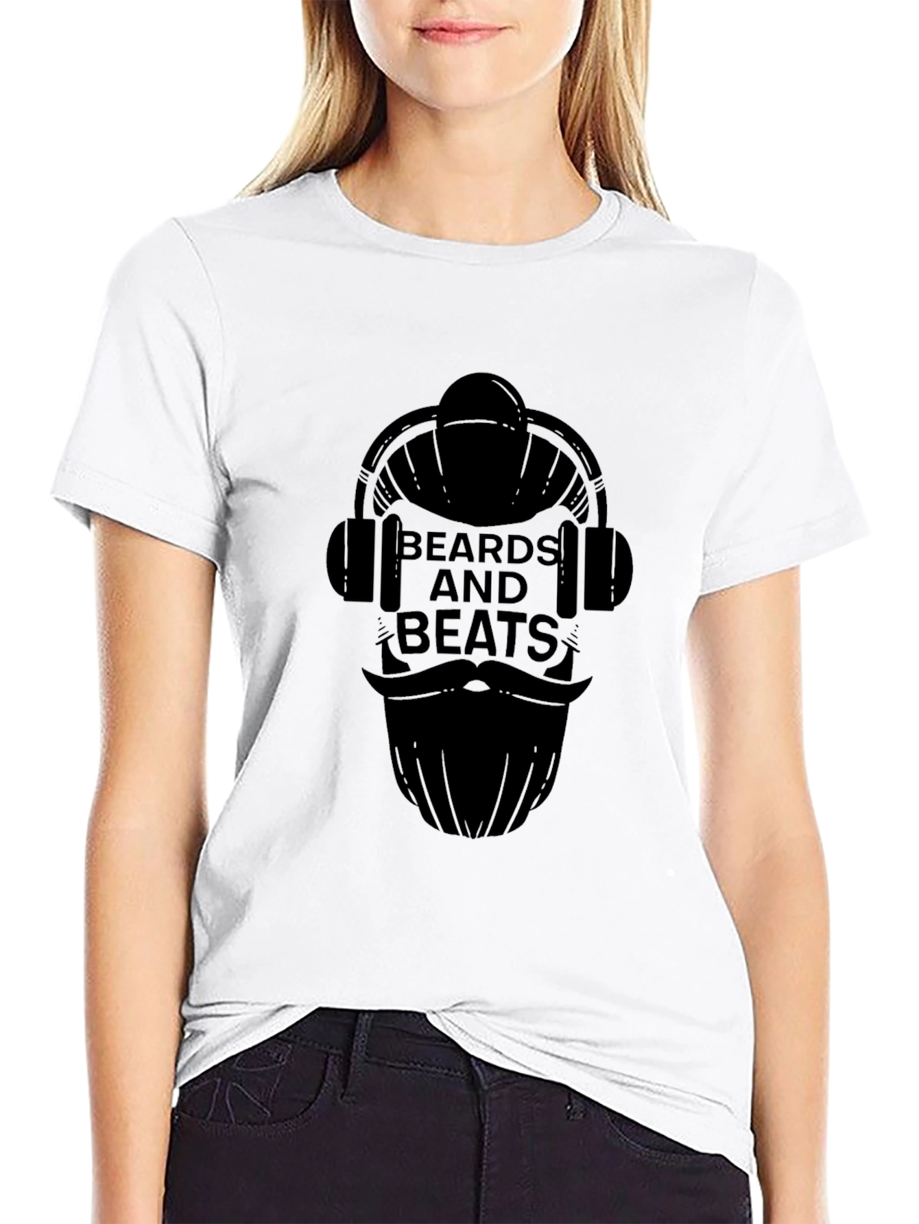 Beards and Beats Black Graphic Tee