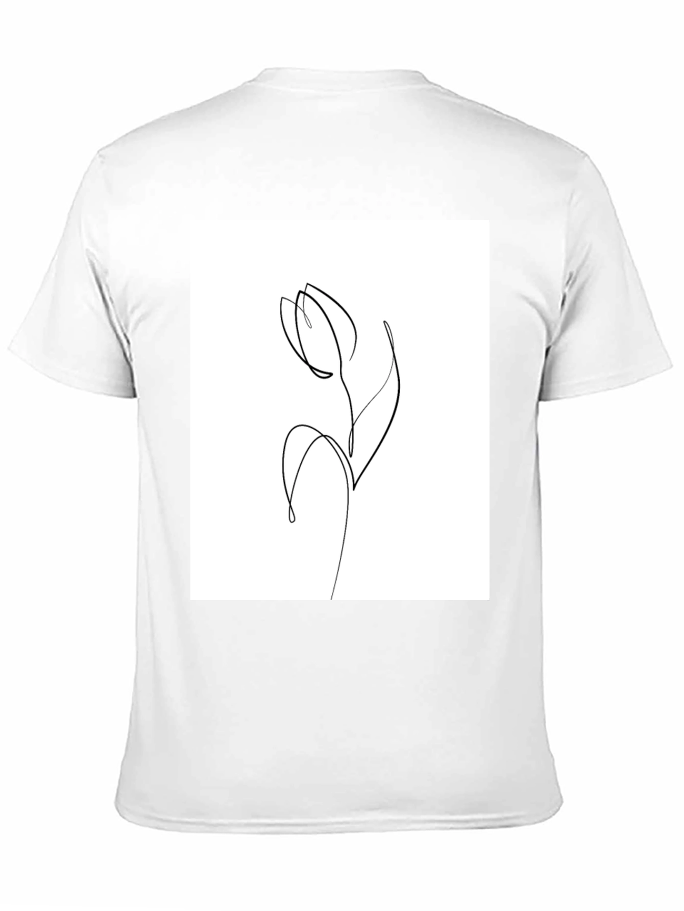 Minimalist Tulip Line Art Graphic T-Shirt