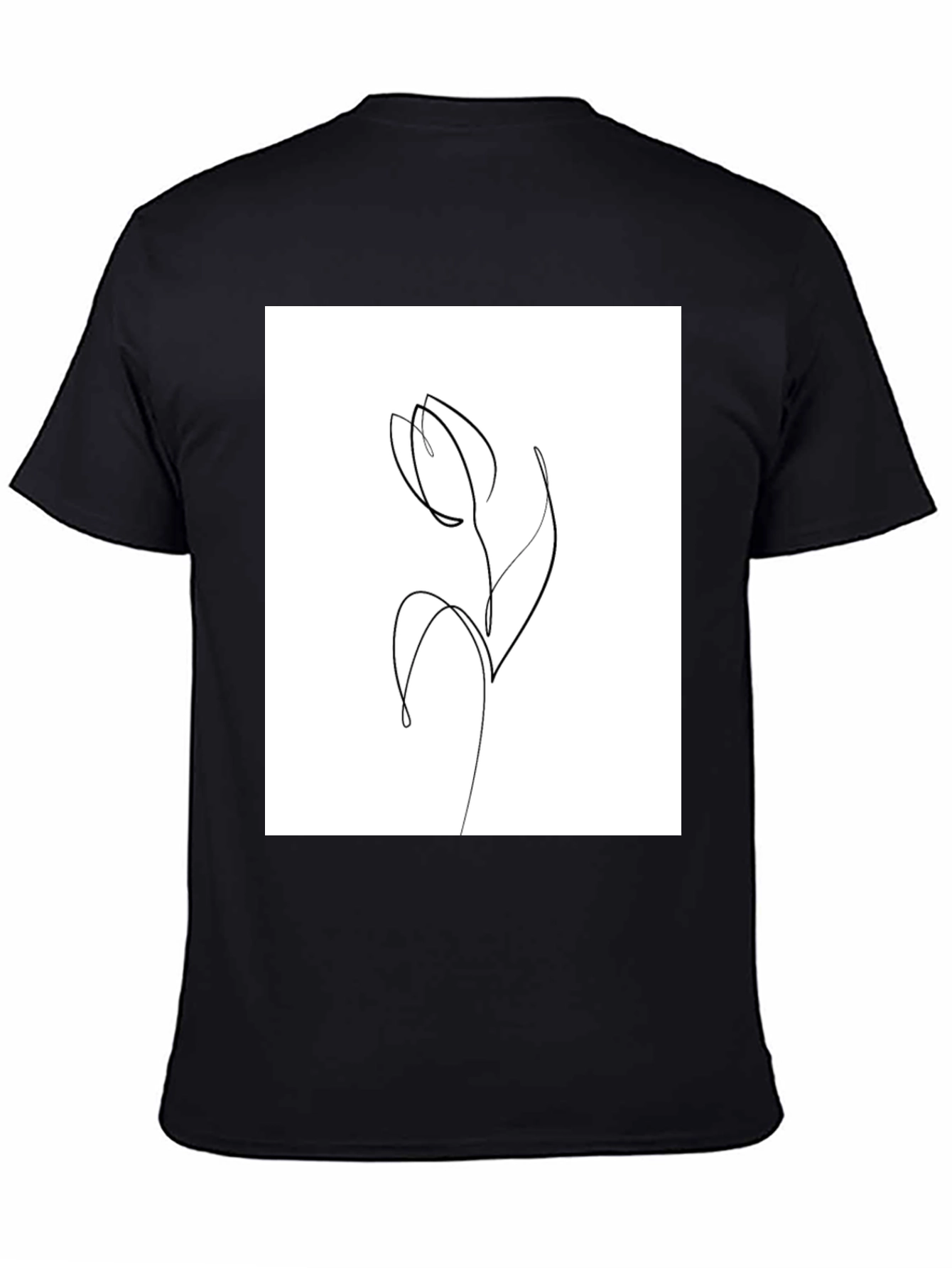 Minimalist Tulip Line Art Graphic T-Shirt
