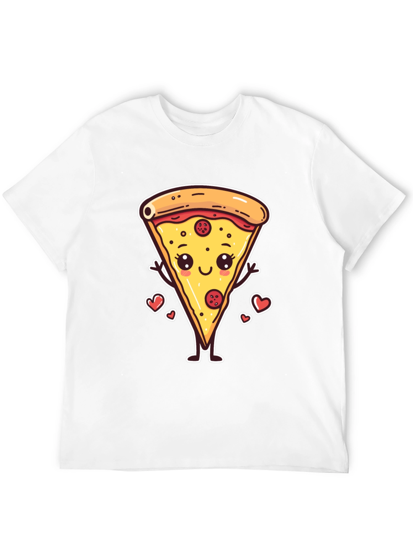 Cute Pizza Slice Graphic T-Shirt - Unisex Black Tee