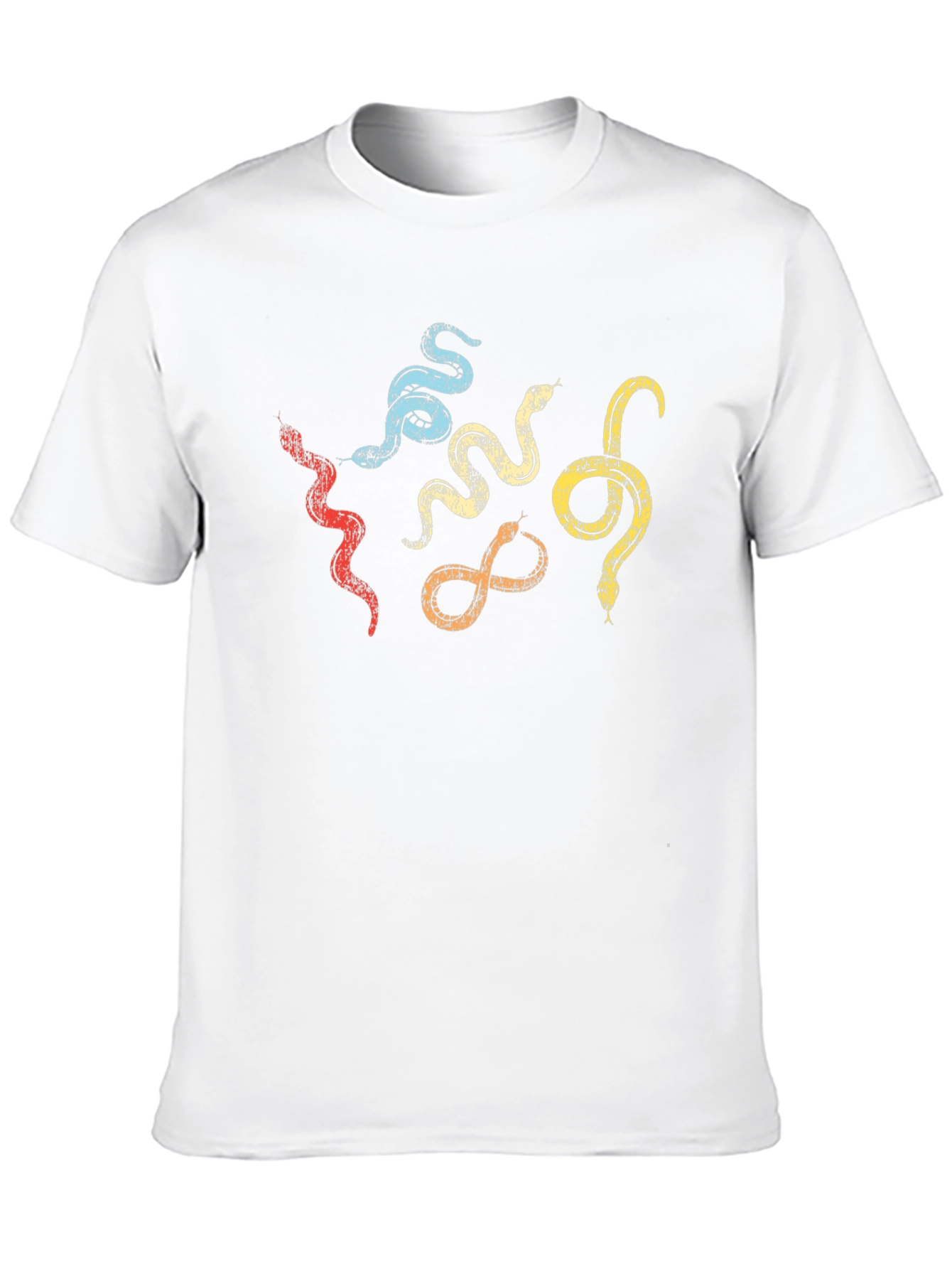 Retro Snake Print Black T-Shirt