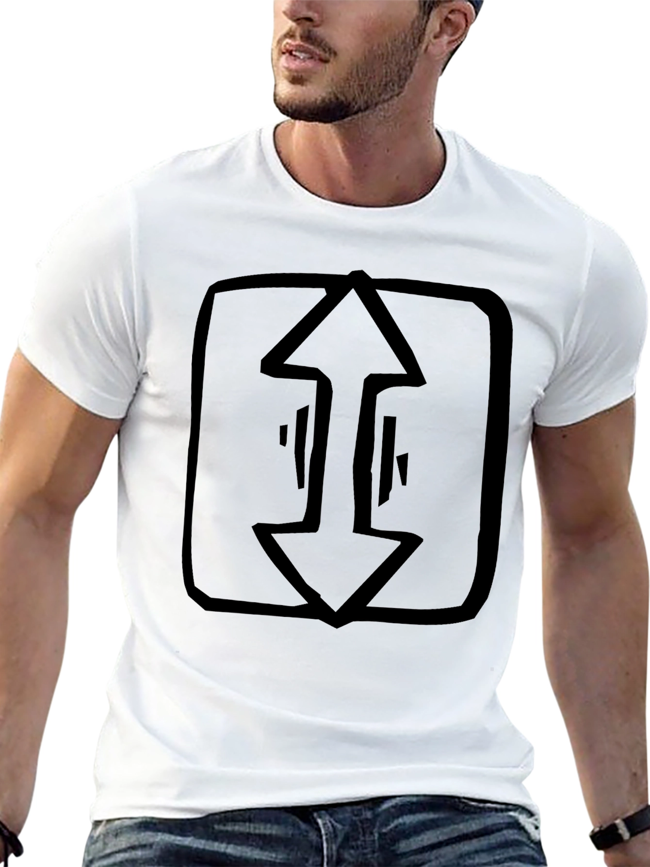 Abstract Arrow Graphic Black T-Shirt