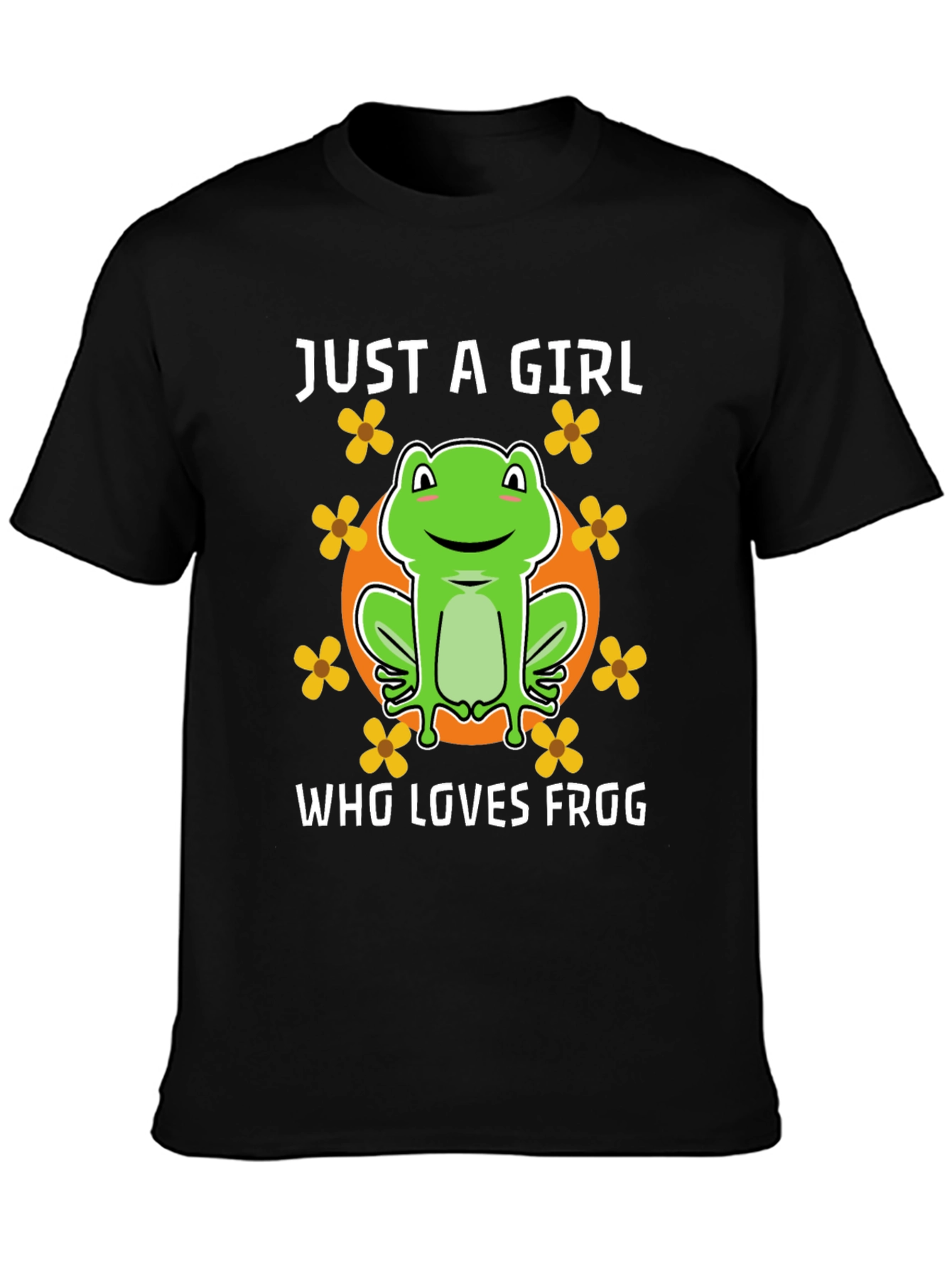 Just a Girl Who Loves Frog Black T-Shirt