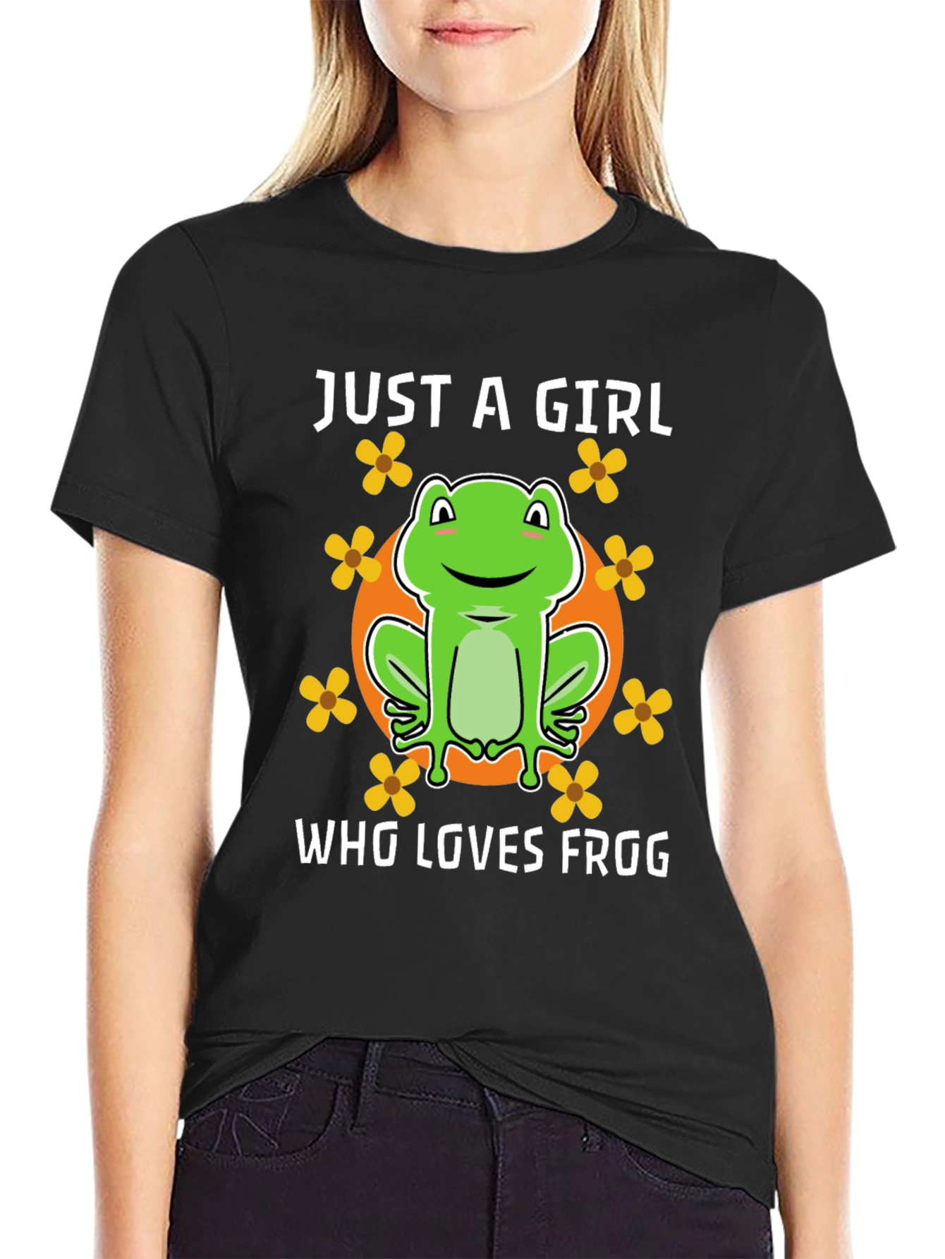 Just a Girl Who Loves Frog Black T-Shirt