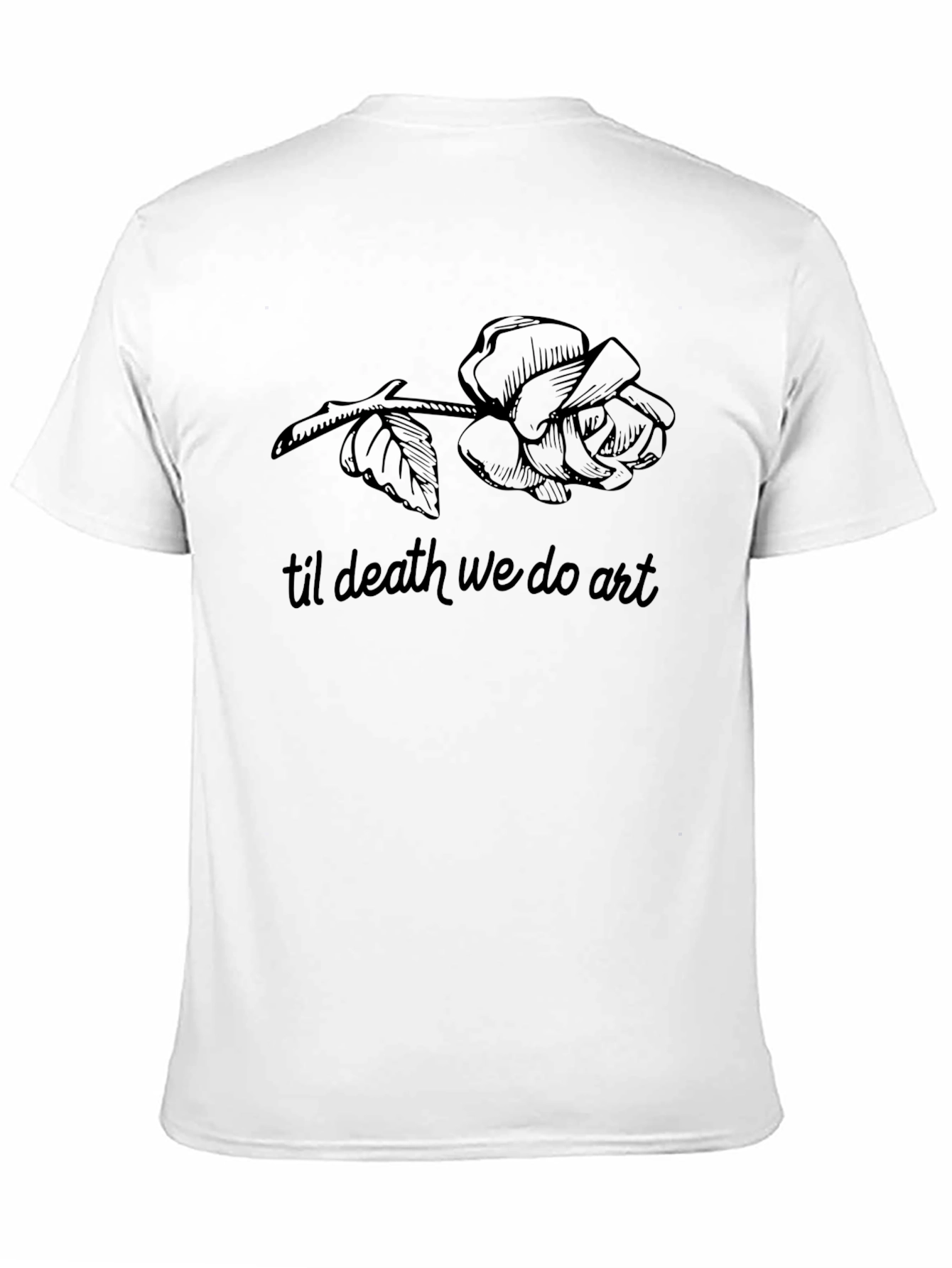 Til Death We Do Art Black Rose Graphic T-Shirt