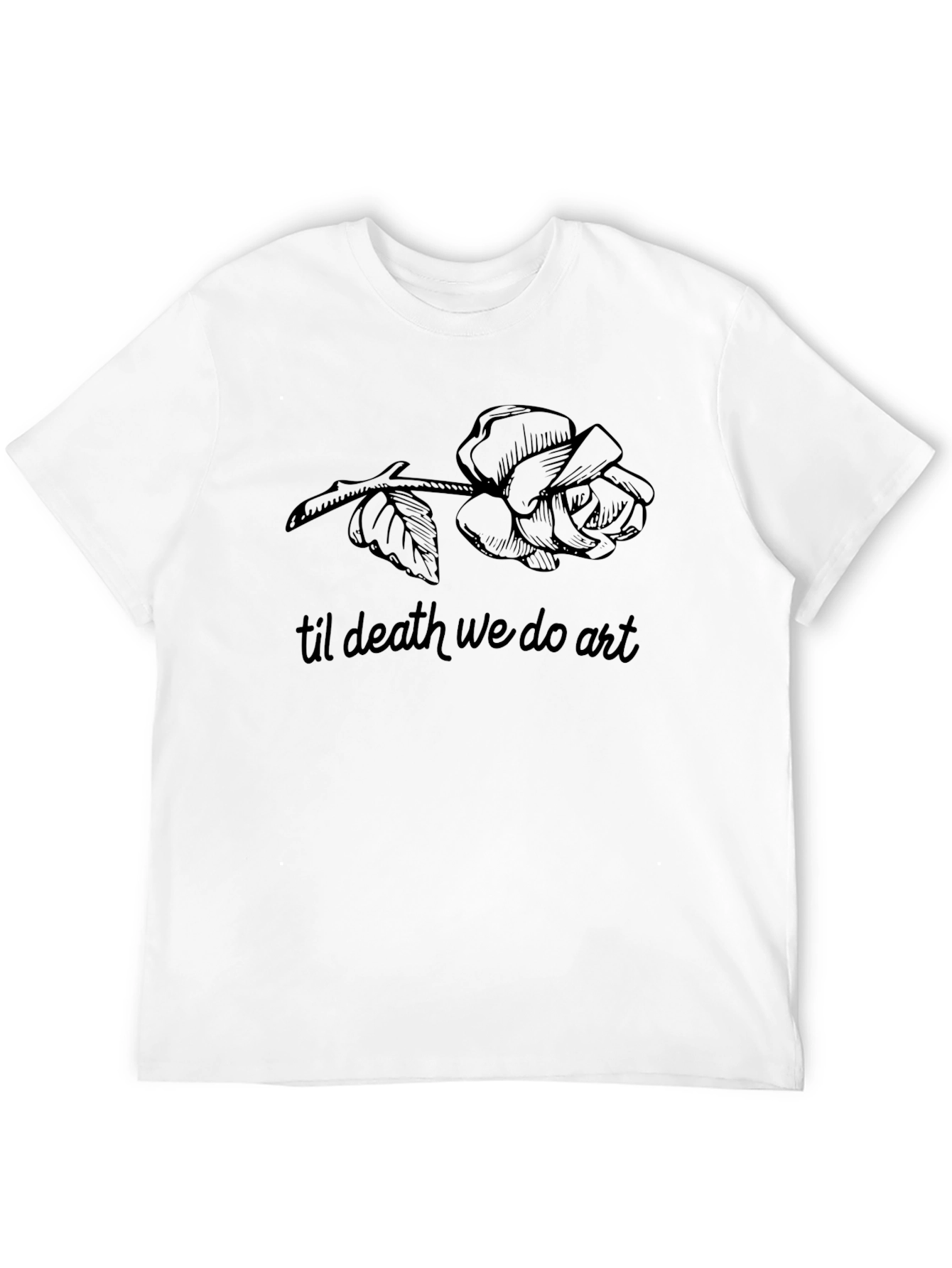 Til Death We Do Art Black Rose Graphic T-Shirt