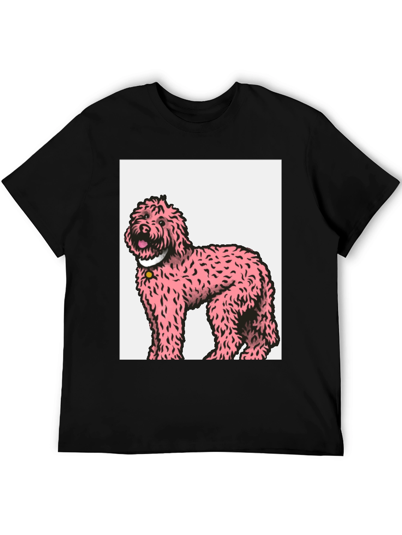 Pink Poodle Graphic Tee - Black