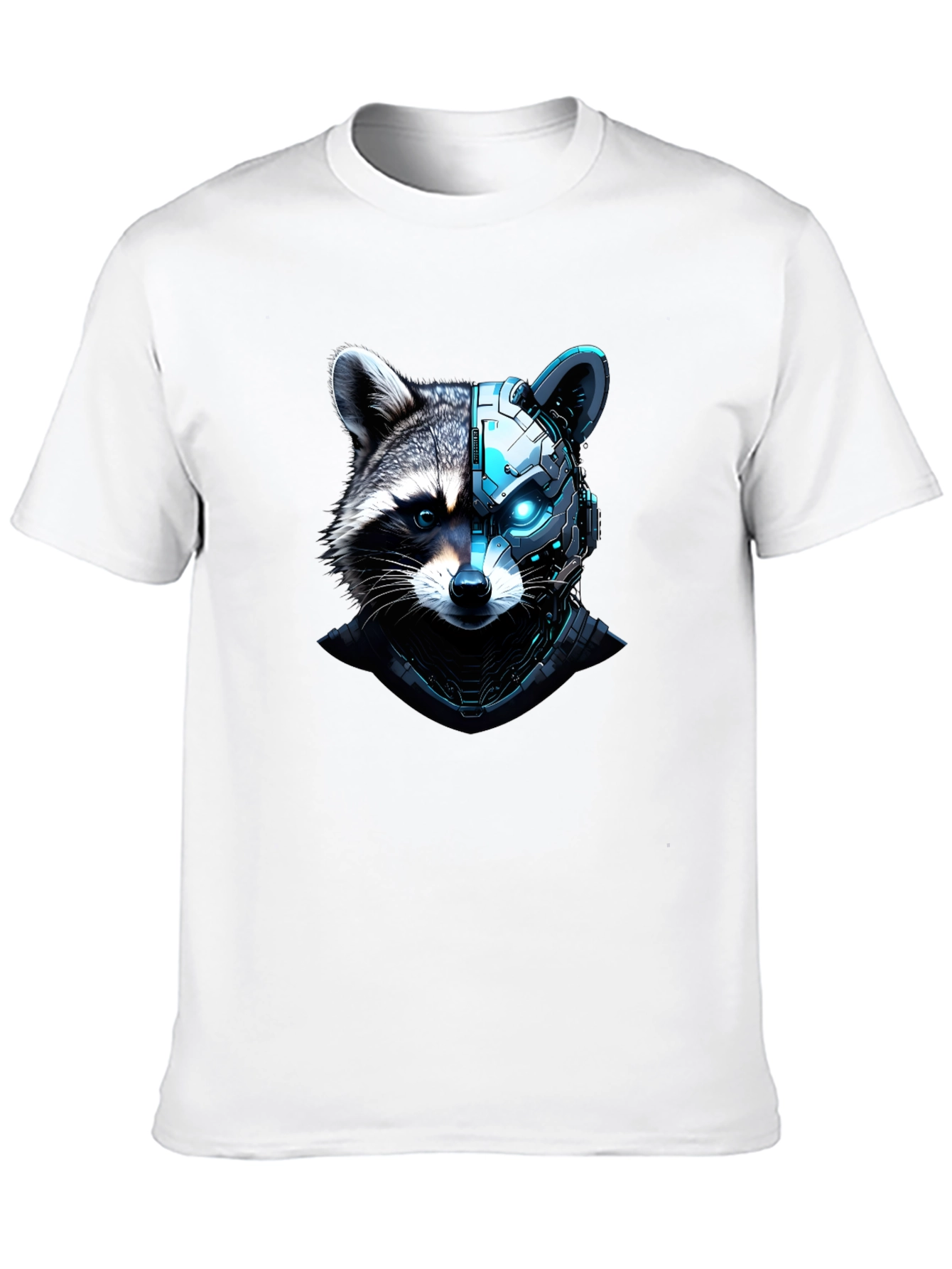 Cyber Raccoon Graphic Tee - Cool Futuristic Design