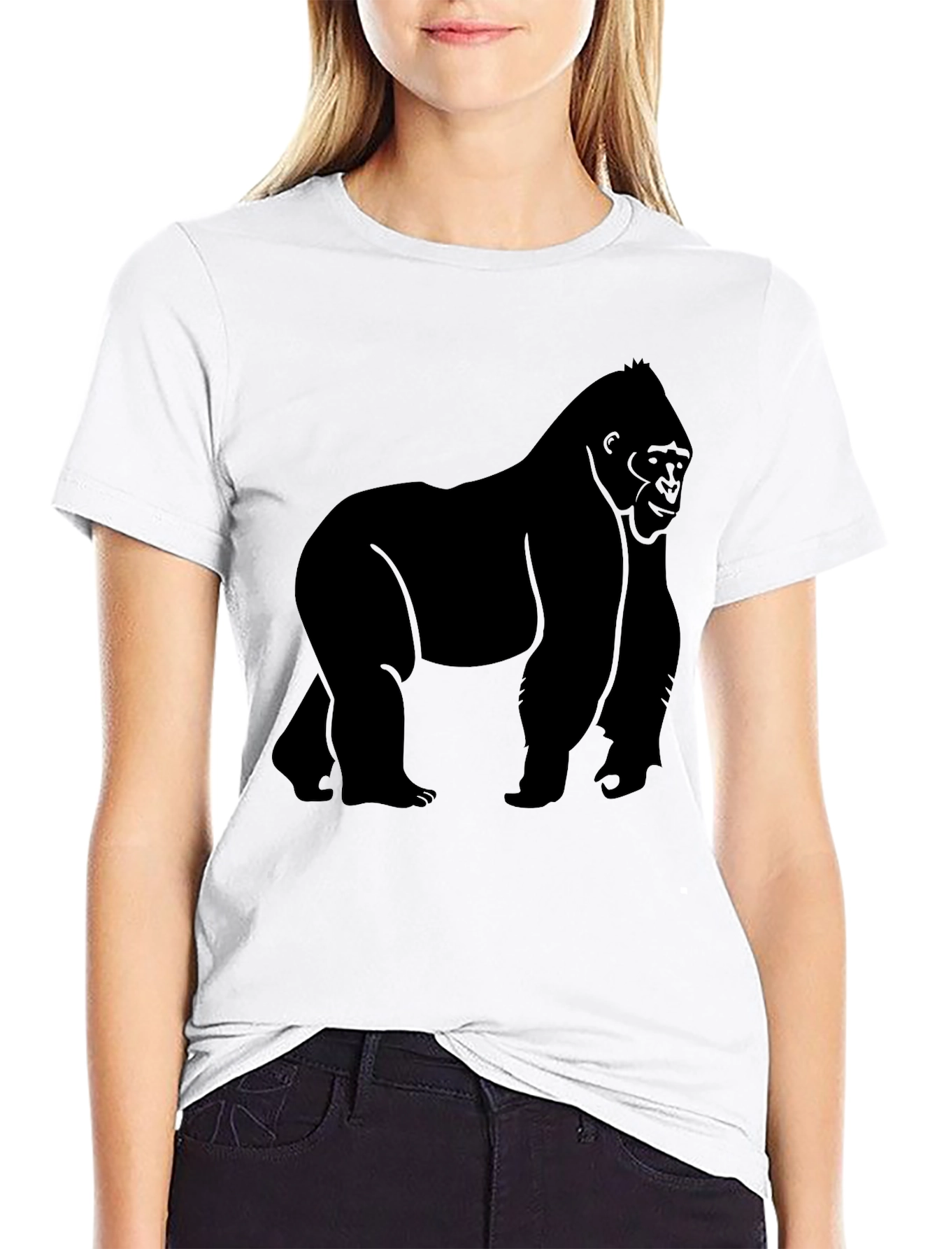 Gorilla Silhouette Graphic Tee - Mens Black T-Shirt