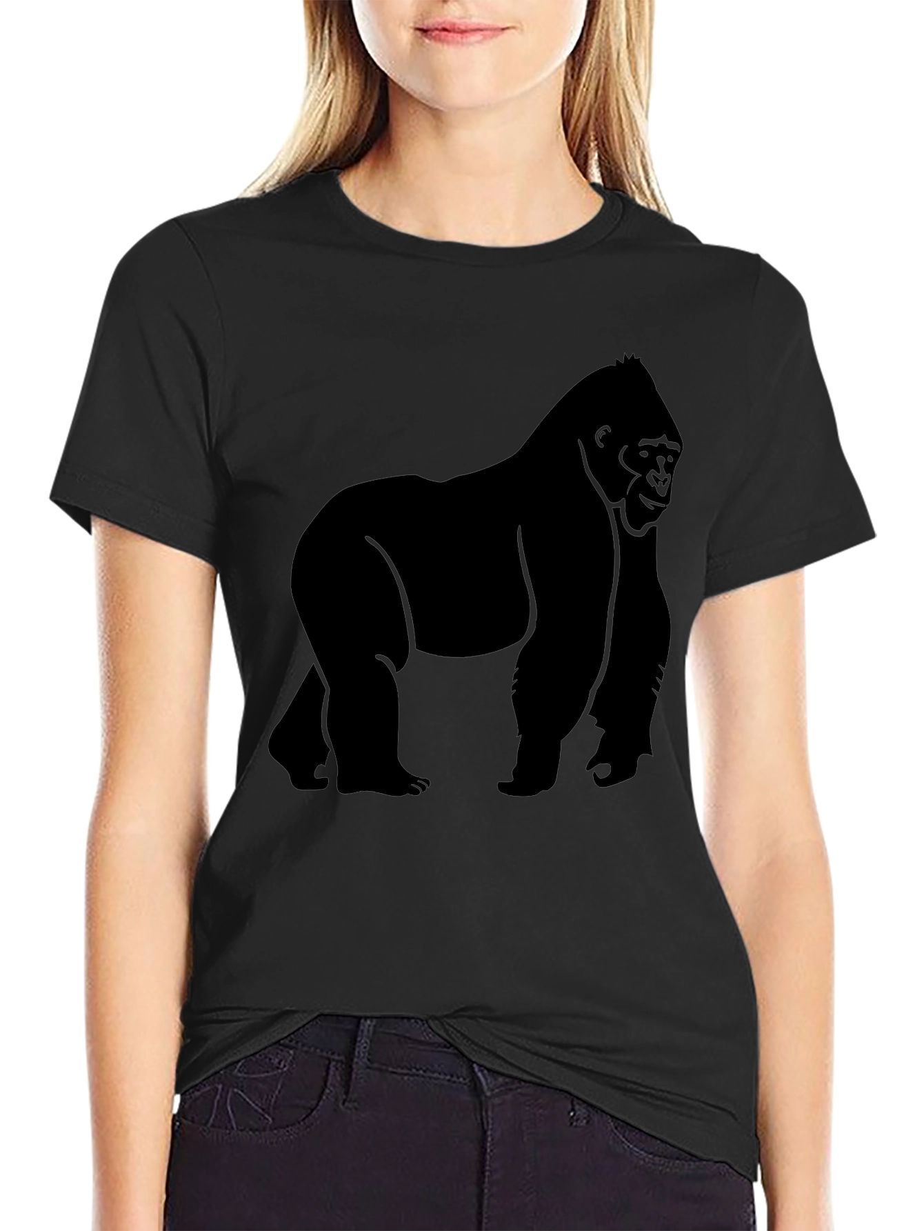 Gorilla Silhouette Graphic Tee - Mens Black T-Shirt