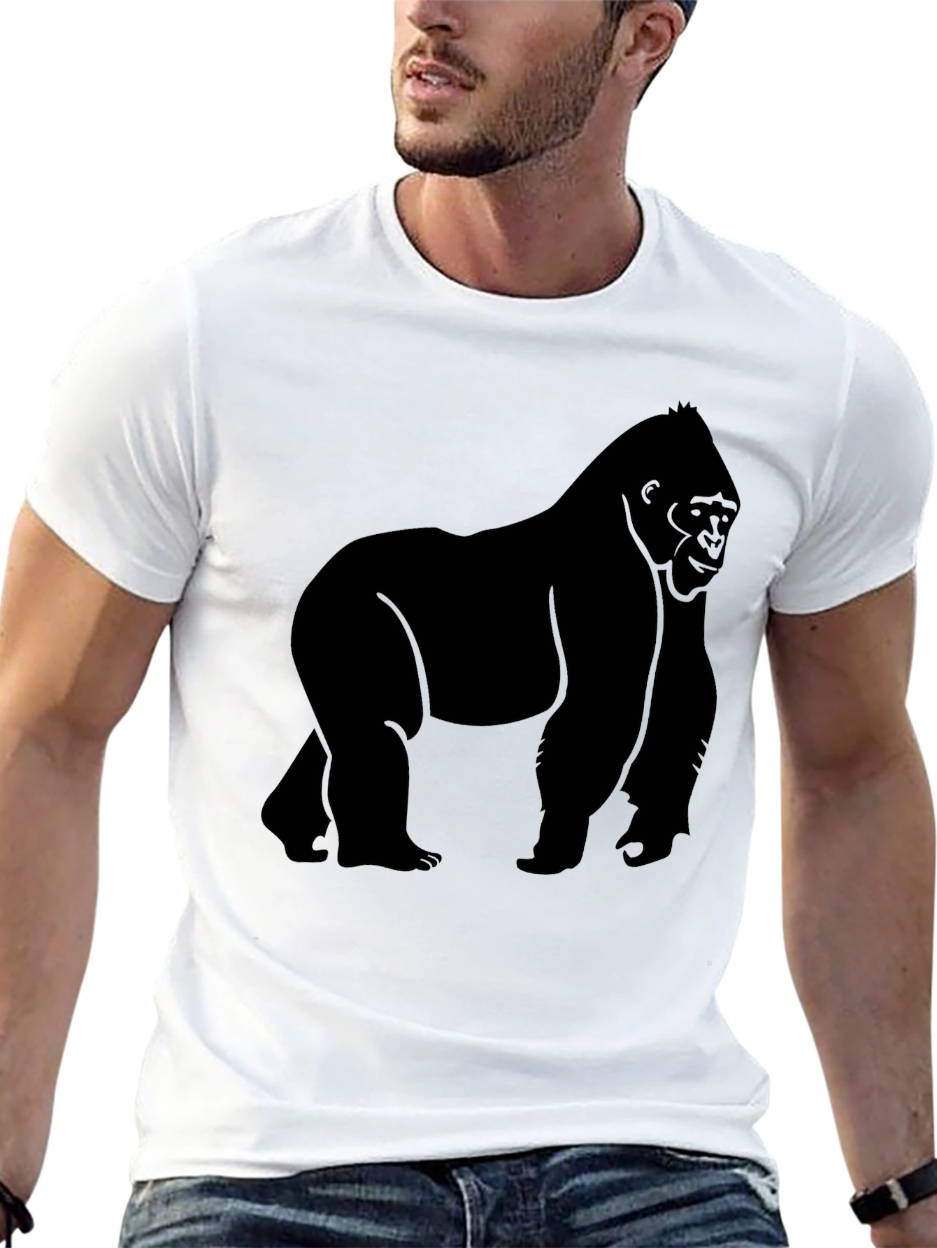 Gorilla Silhouette Graphic Tee - Mens Black T-Shirt