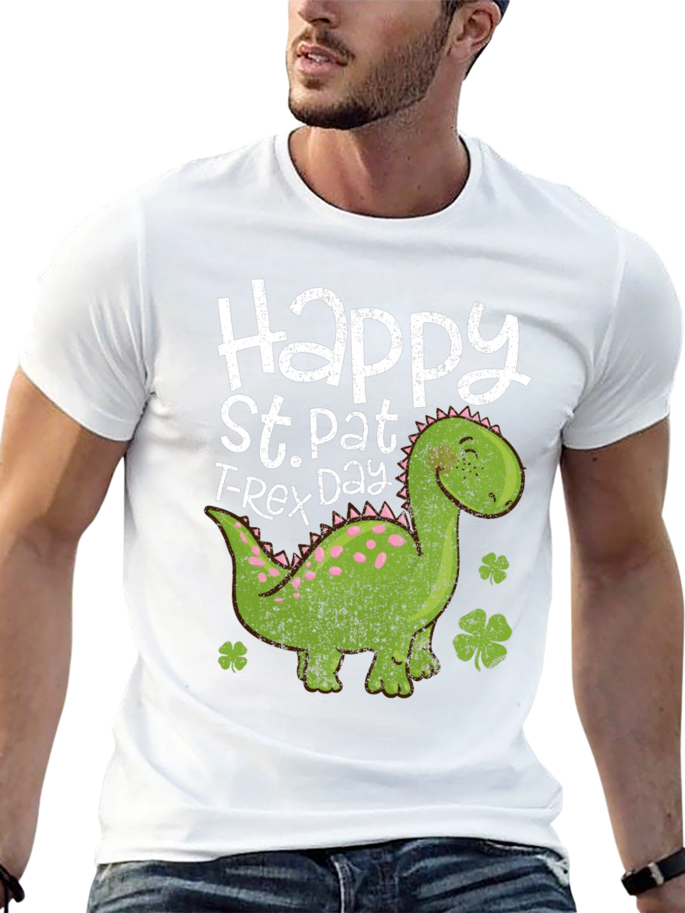 Happy St. Pat T-Rex Day Black Tee