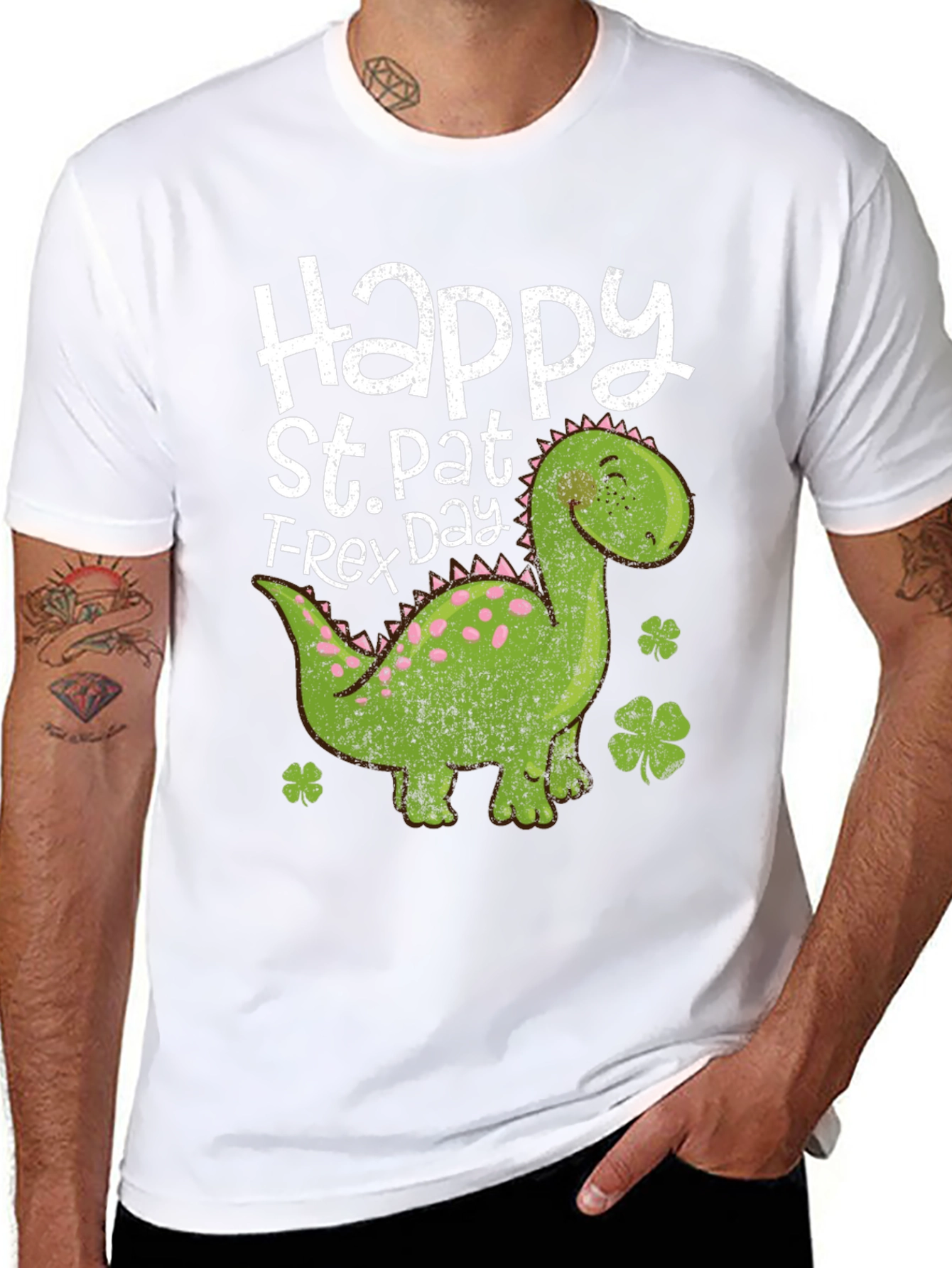 Happy St. Pat T-Rex Day Black Tee