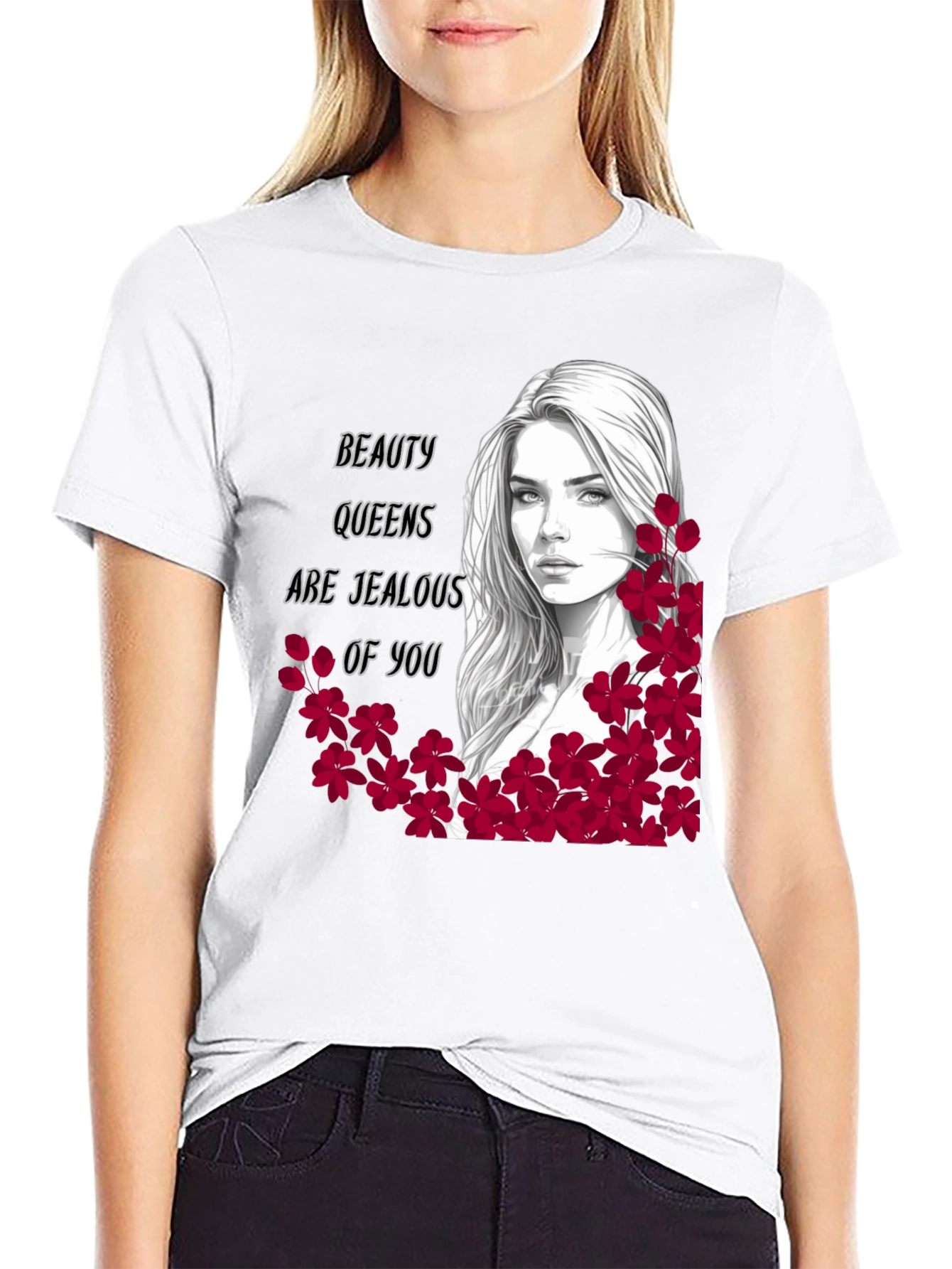 Beauty Queens Jealous Graphic Tee - Black