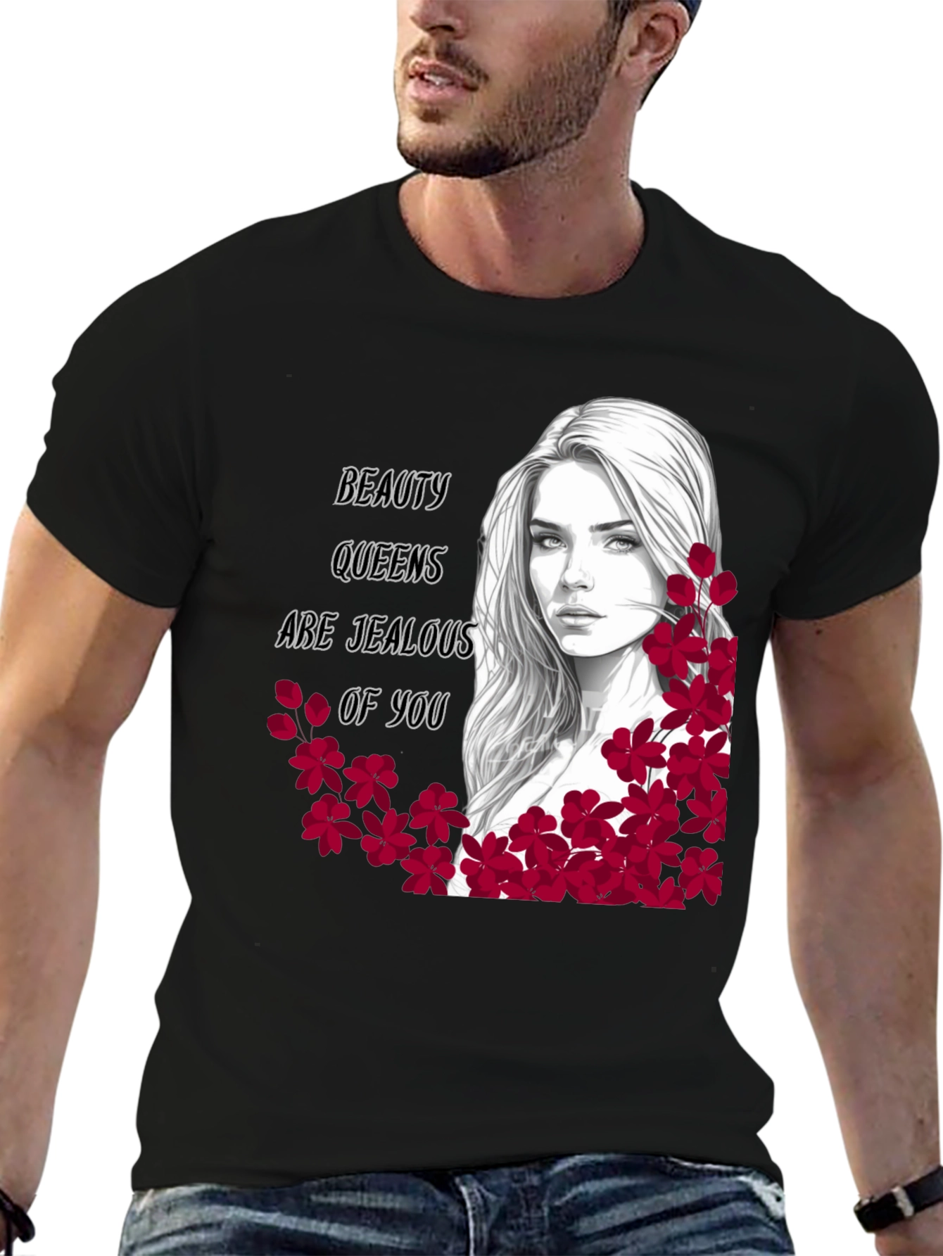 Beauty Queens Jealous Graphic Tee - Black