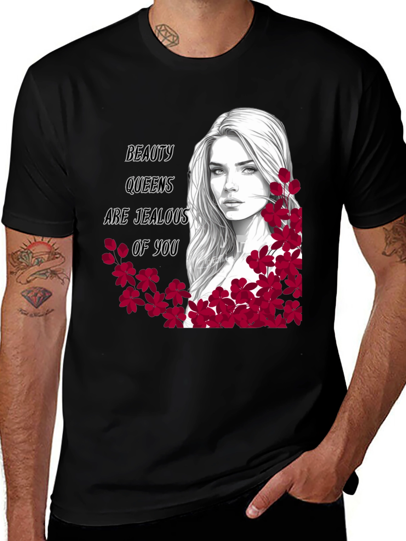 Beauty Queens Jealous Graphic Tee - Black