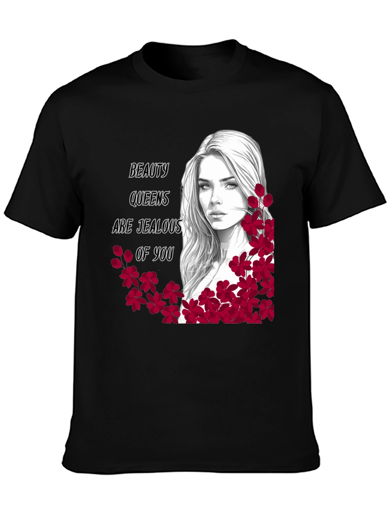 Beauty Queens Jealous Graphic Tee - Black