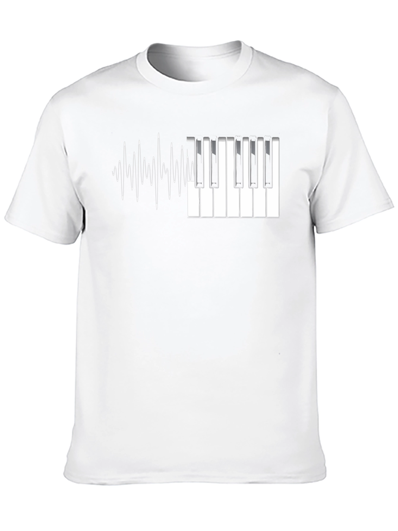 Piano Keys & Waves Graphic Tee - Black T-Shirt