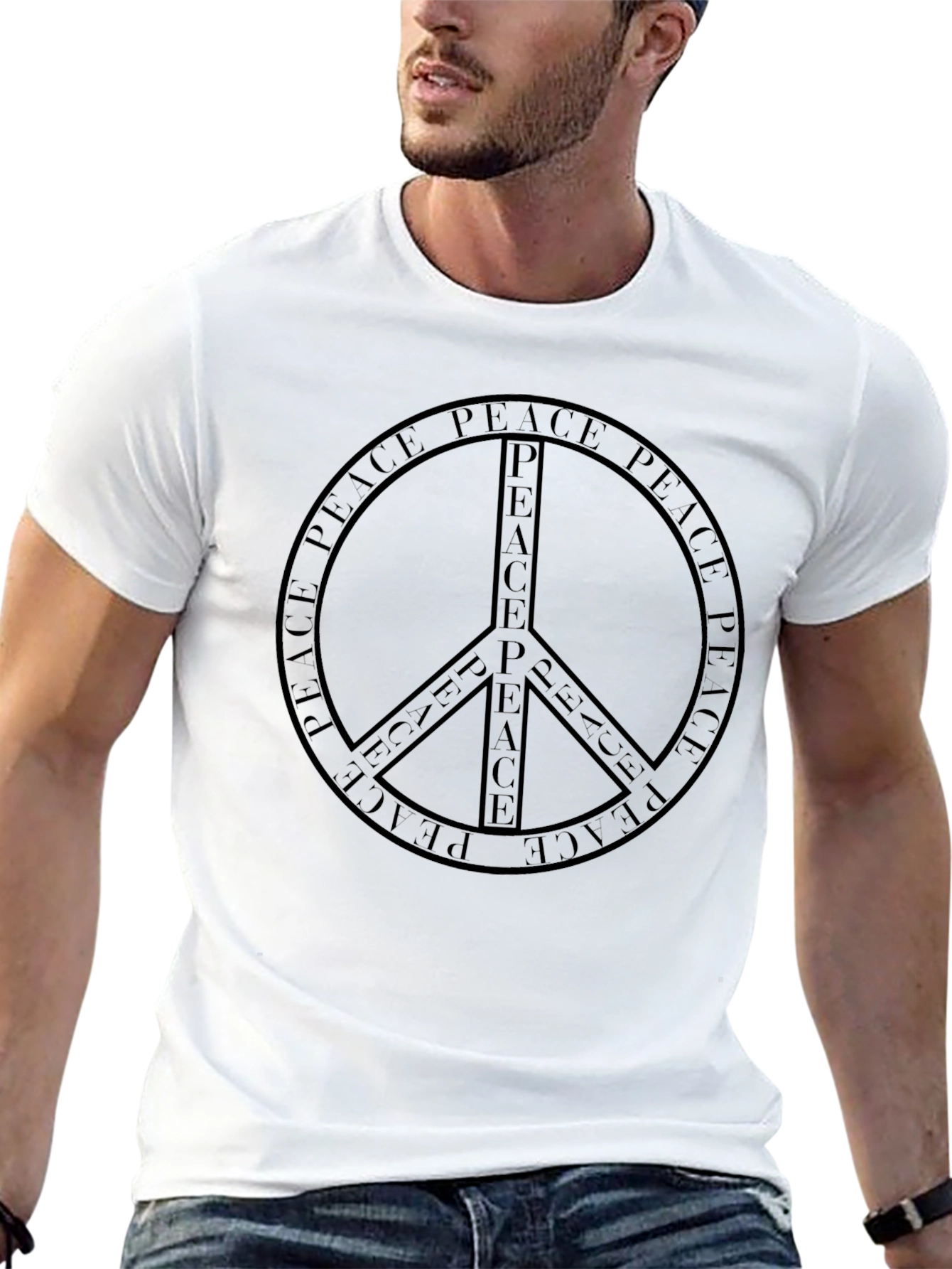 Peace Sign Black T-Shirt - Retro Graphic Tee