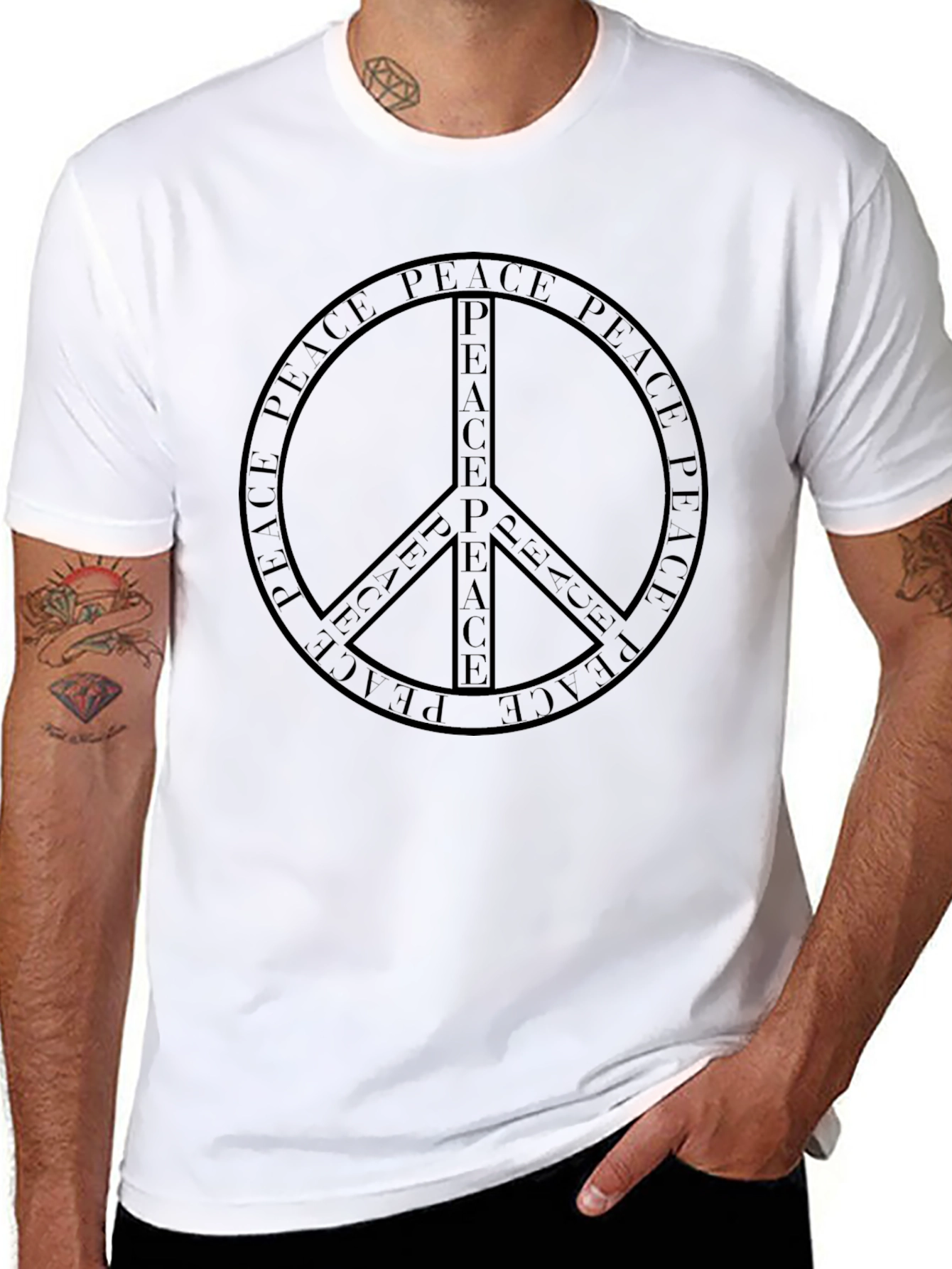 Peace Sign Black T-Shirt - Retro Graphic Tee