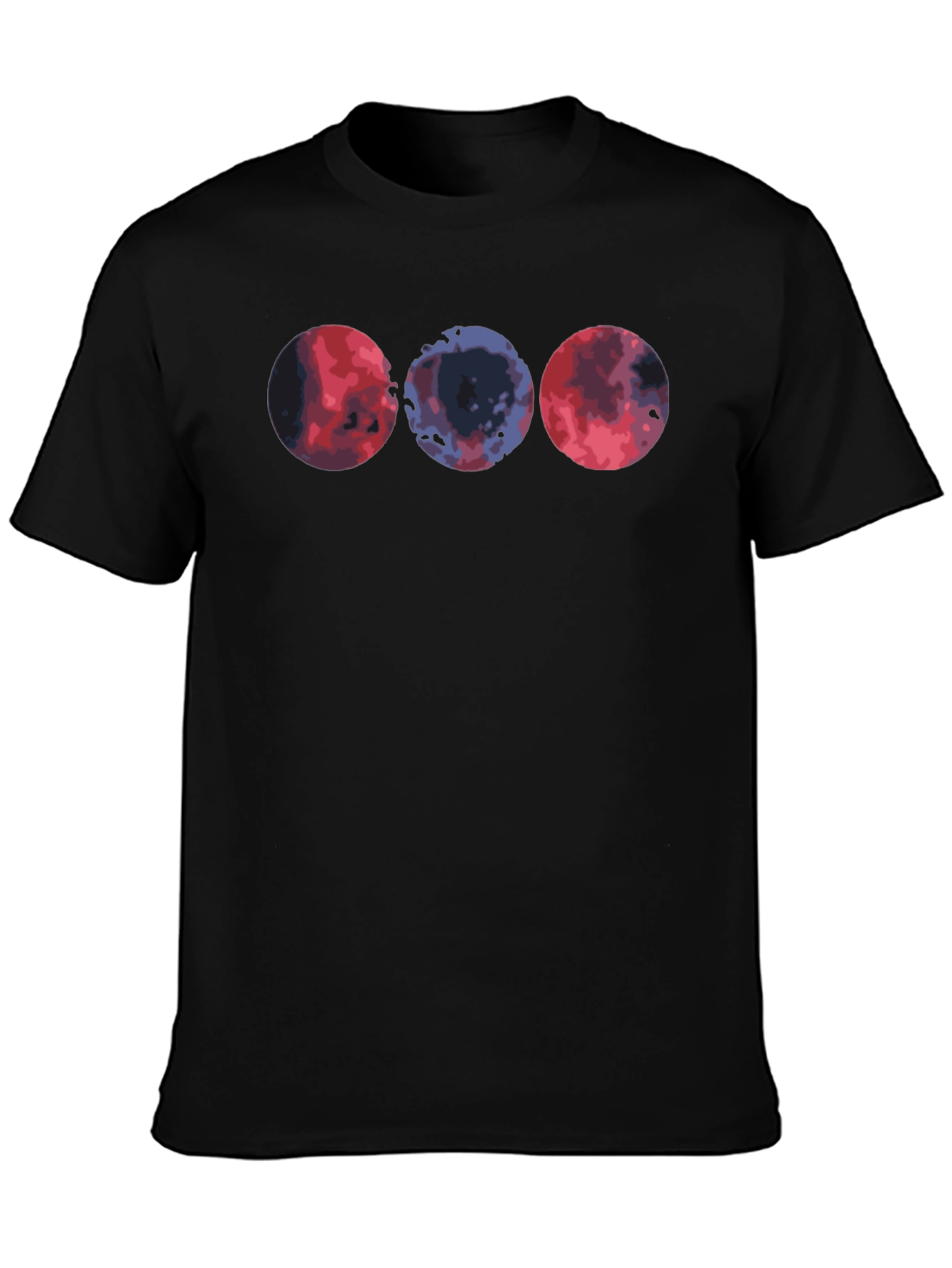 Abstract Circle Graphic Tee - Casual Black T-Shirt