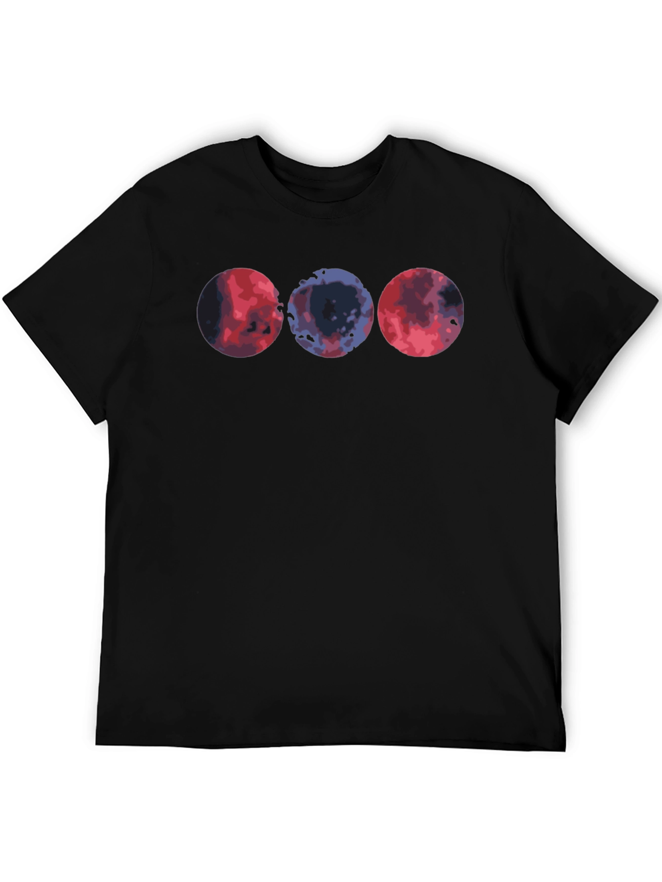 Abstract Circle Graphic Tee - Casual Black T-Shirt
