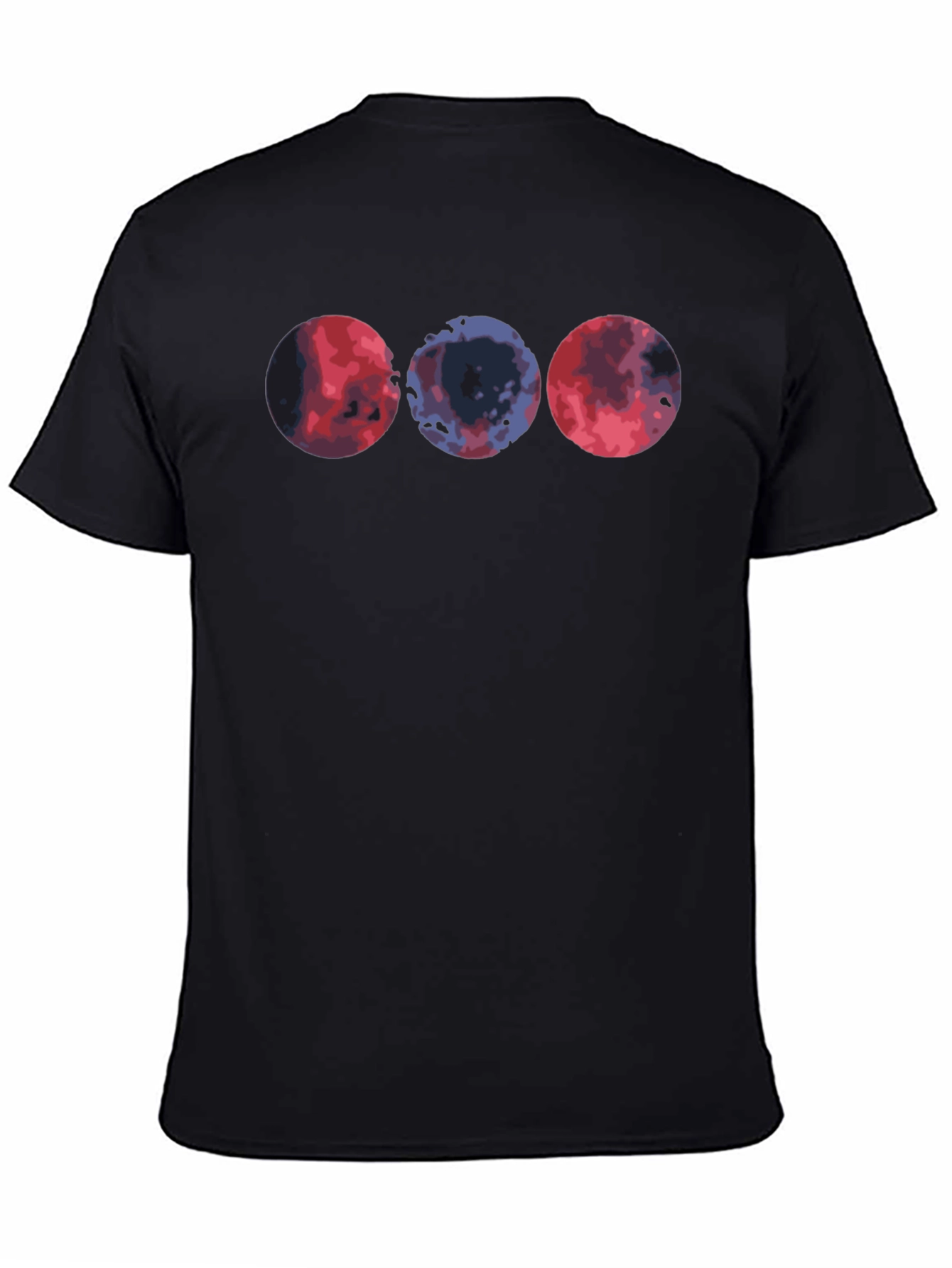 Abstract Circle Graphic Tee - Casual Black T-Shirt