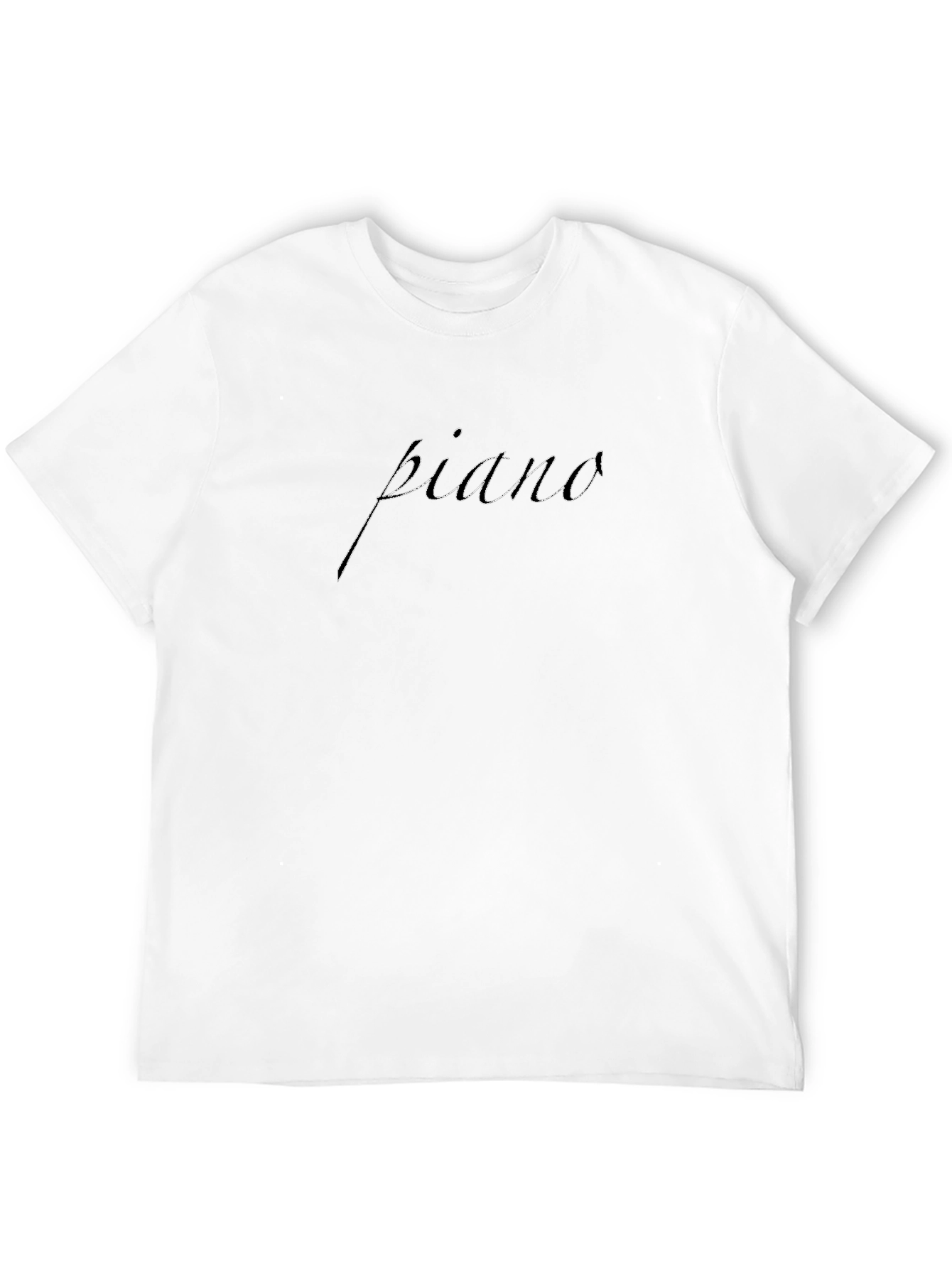 Piano Script Black Tee - Music Lovers Shirt