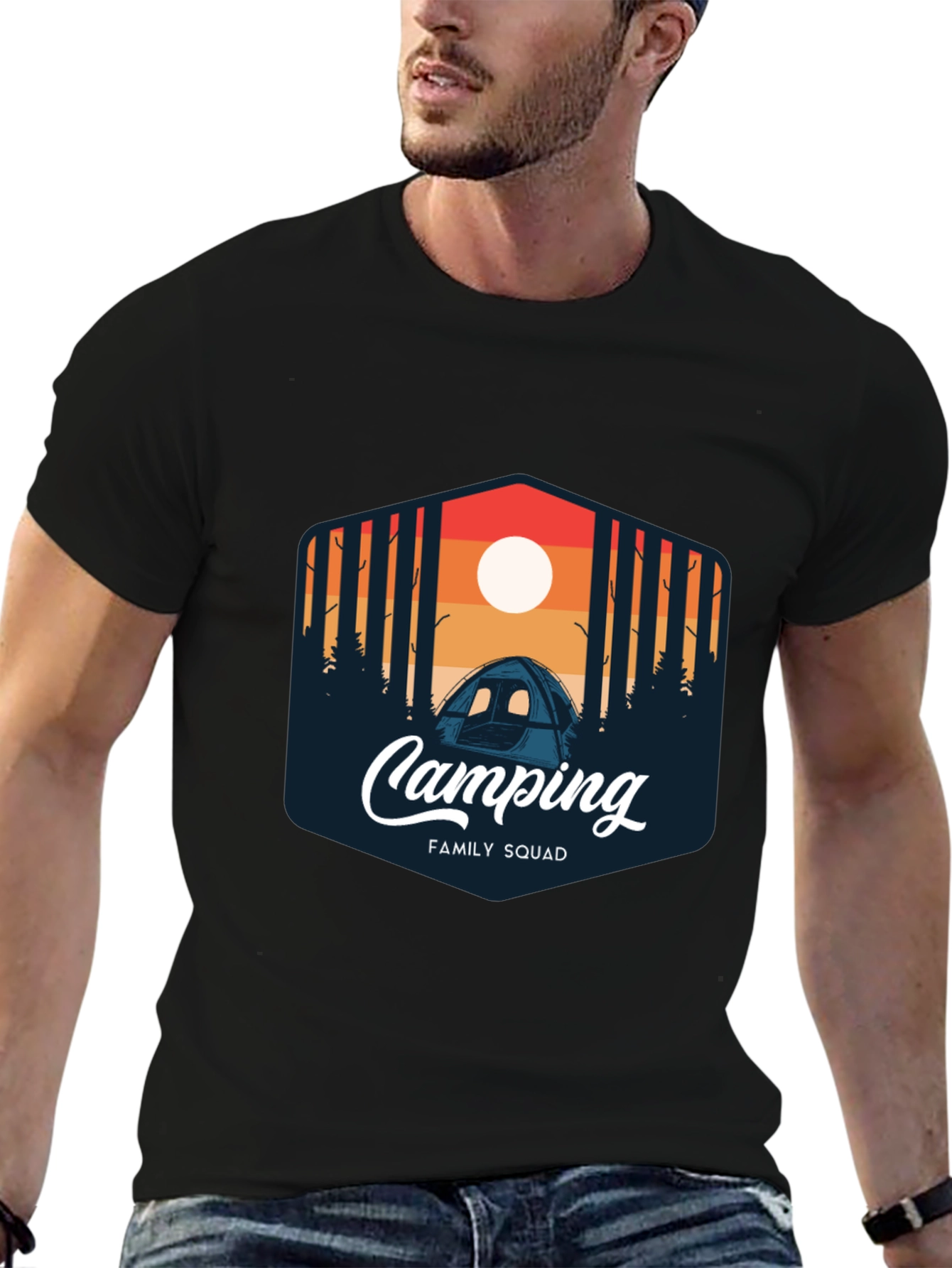 Camping Family Squad Graphic T-Shirt