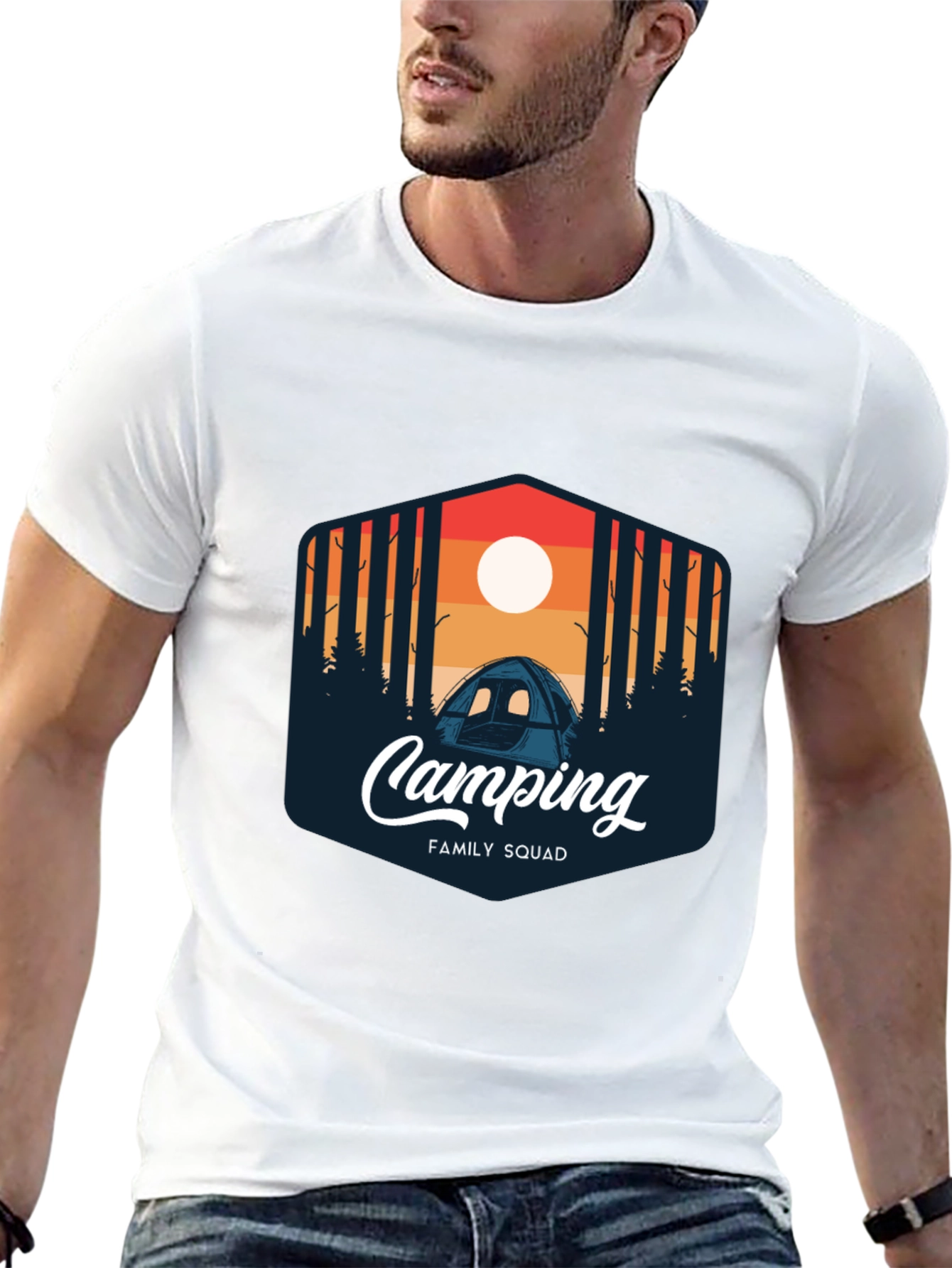 Camping Family Squad Graphic T-Shirt
