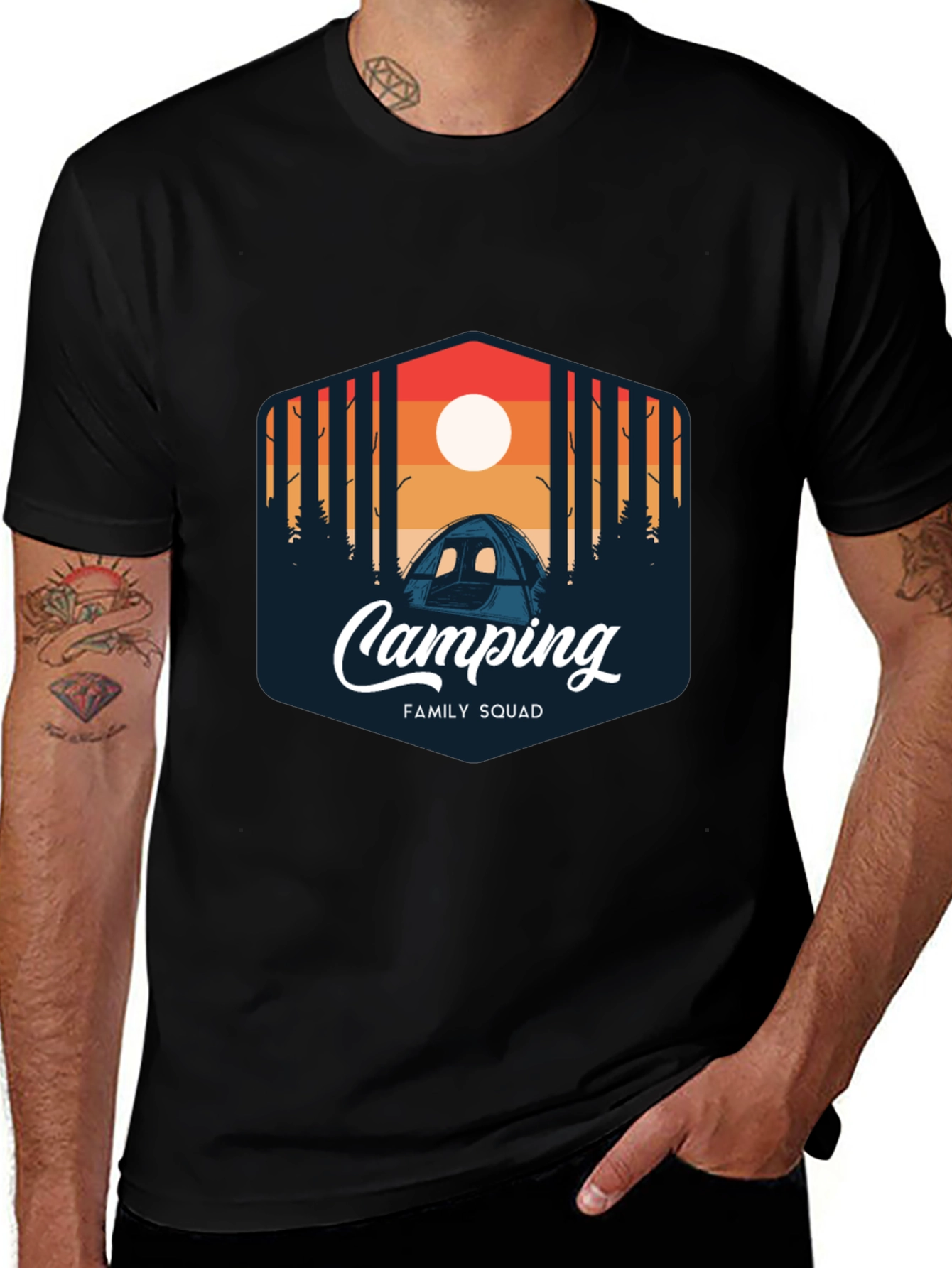 Camping Family Squad Graphic T-Shirt