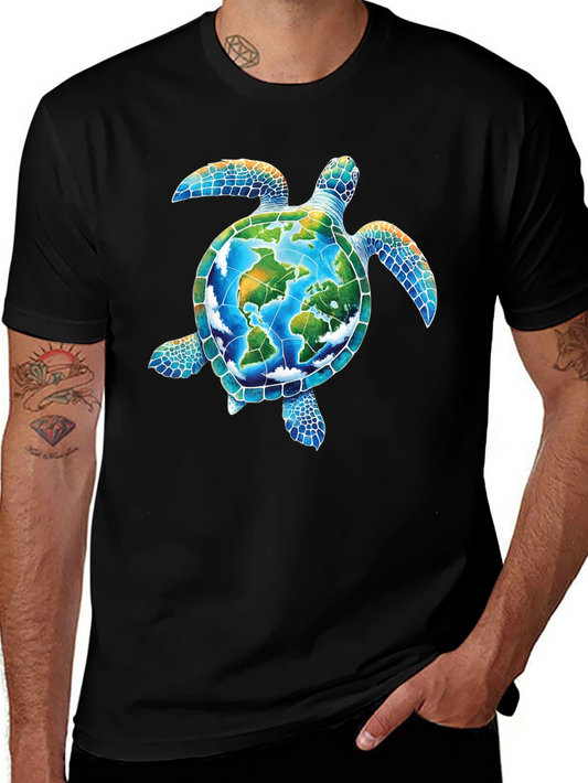 Earth Turtle Graphic Tee - Save the Planet T-Shirt