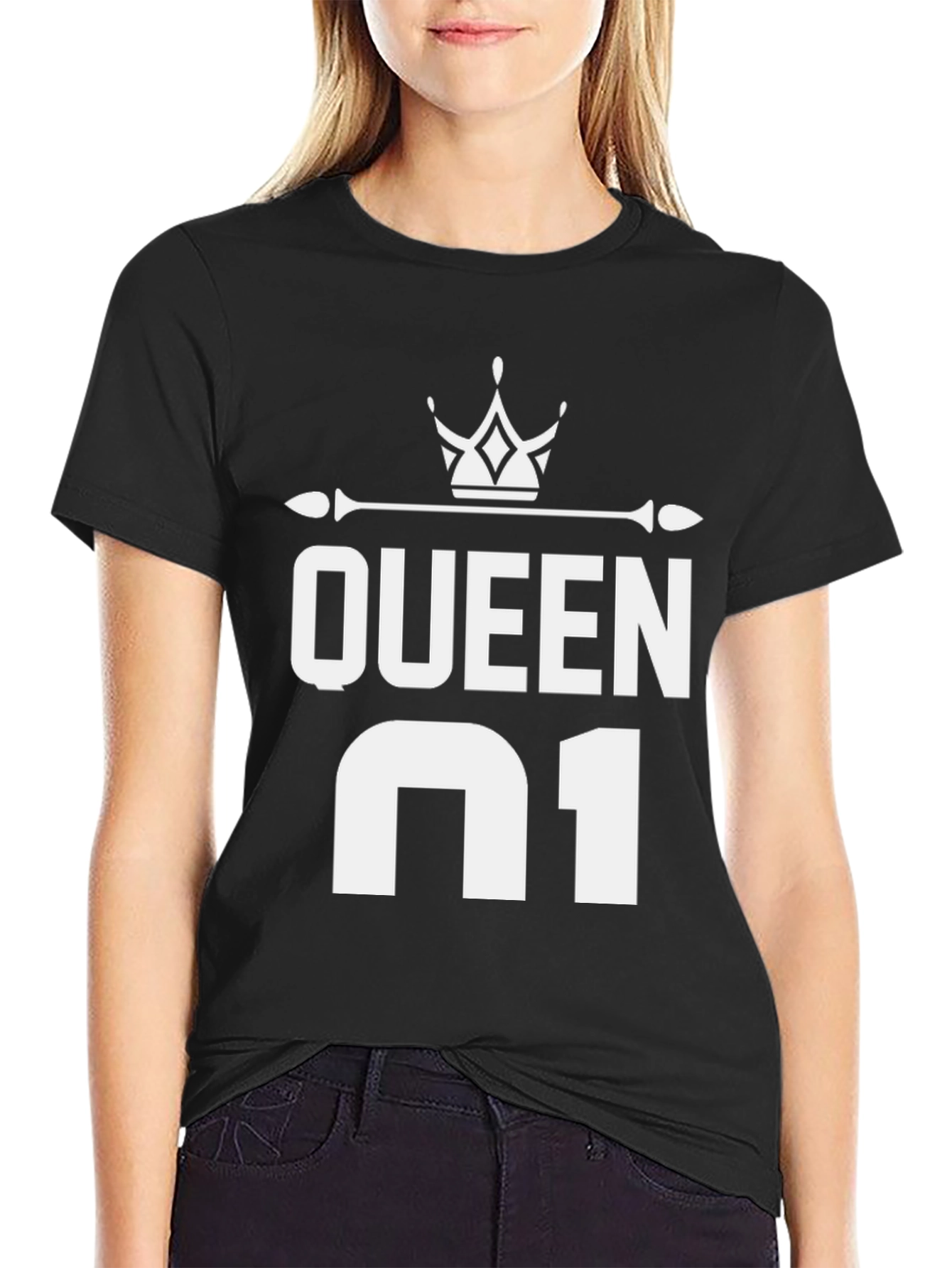 Queen Number One Graphic Tee - Black