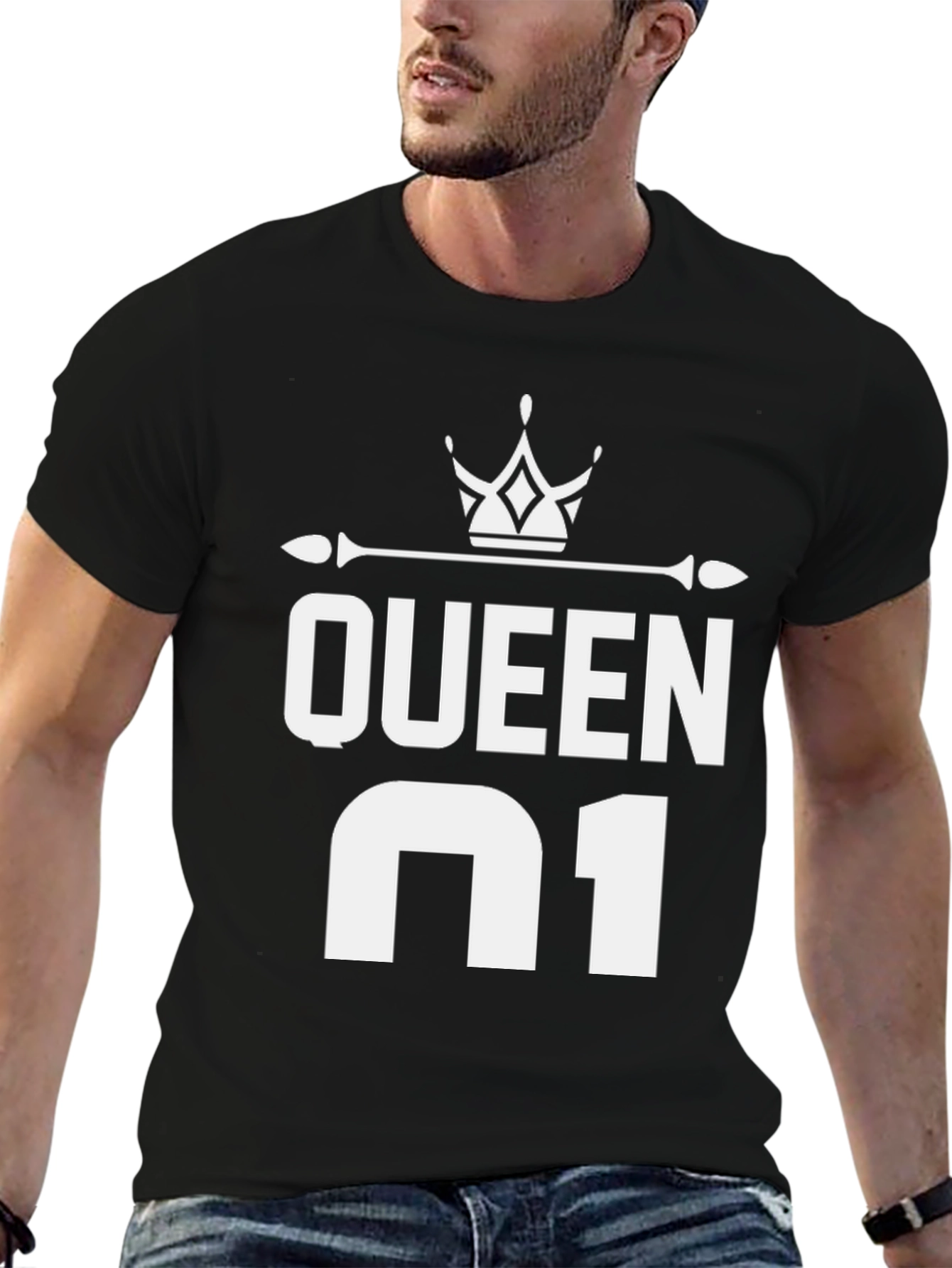 Queen Number One Graphic Tee - Black