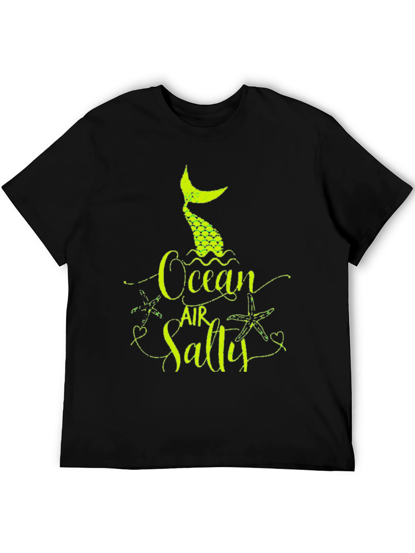 Ocean Air Salty Mermaid Black T-Shirt
