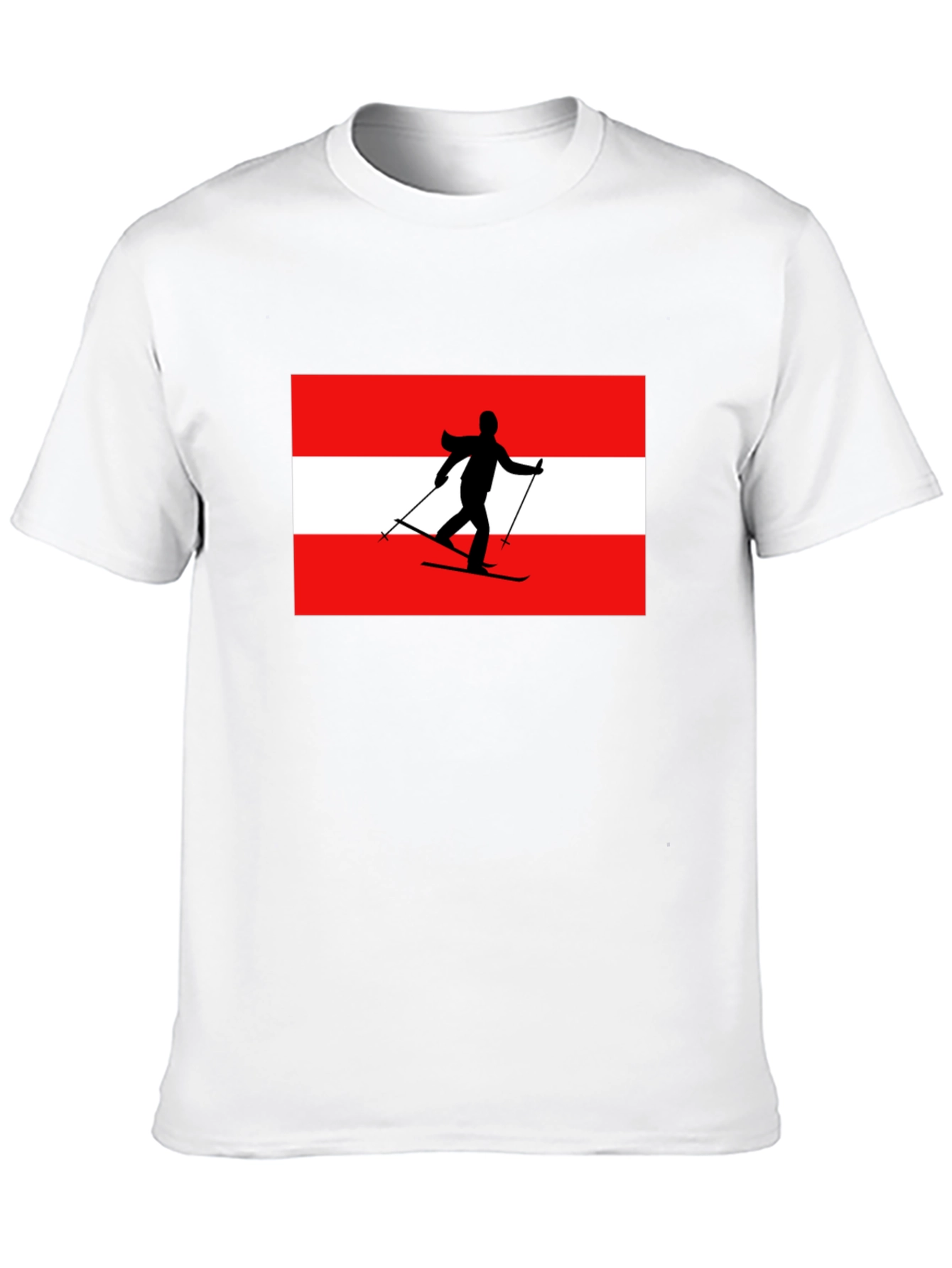Austria Skier Graphic Tee - Black Cotton T-Shirt