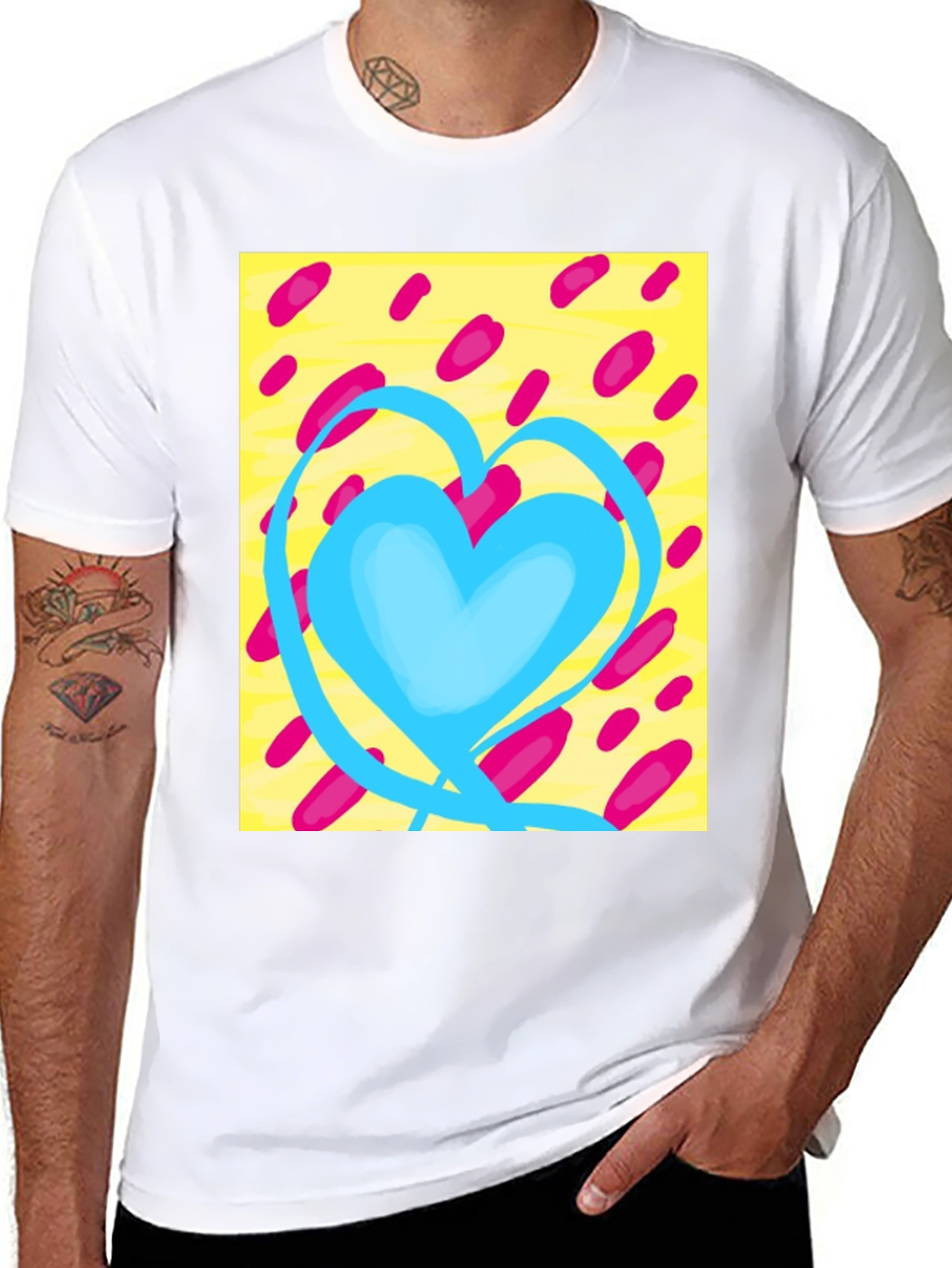 Funky Heart Graphic Tee - Casual Style
