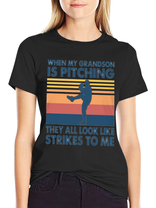 Grandson Pitching T-Shirt - Baseball Grandpa Pride