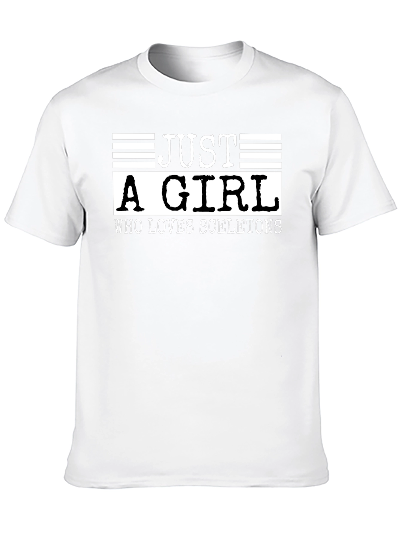 Just a Girl Who Loves Skeletons Black T-Shirt